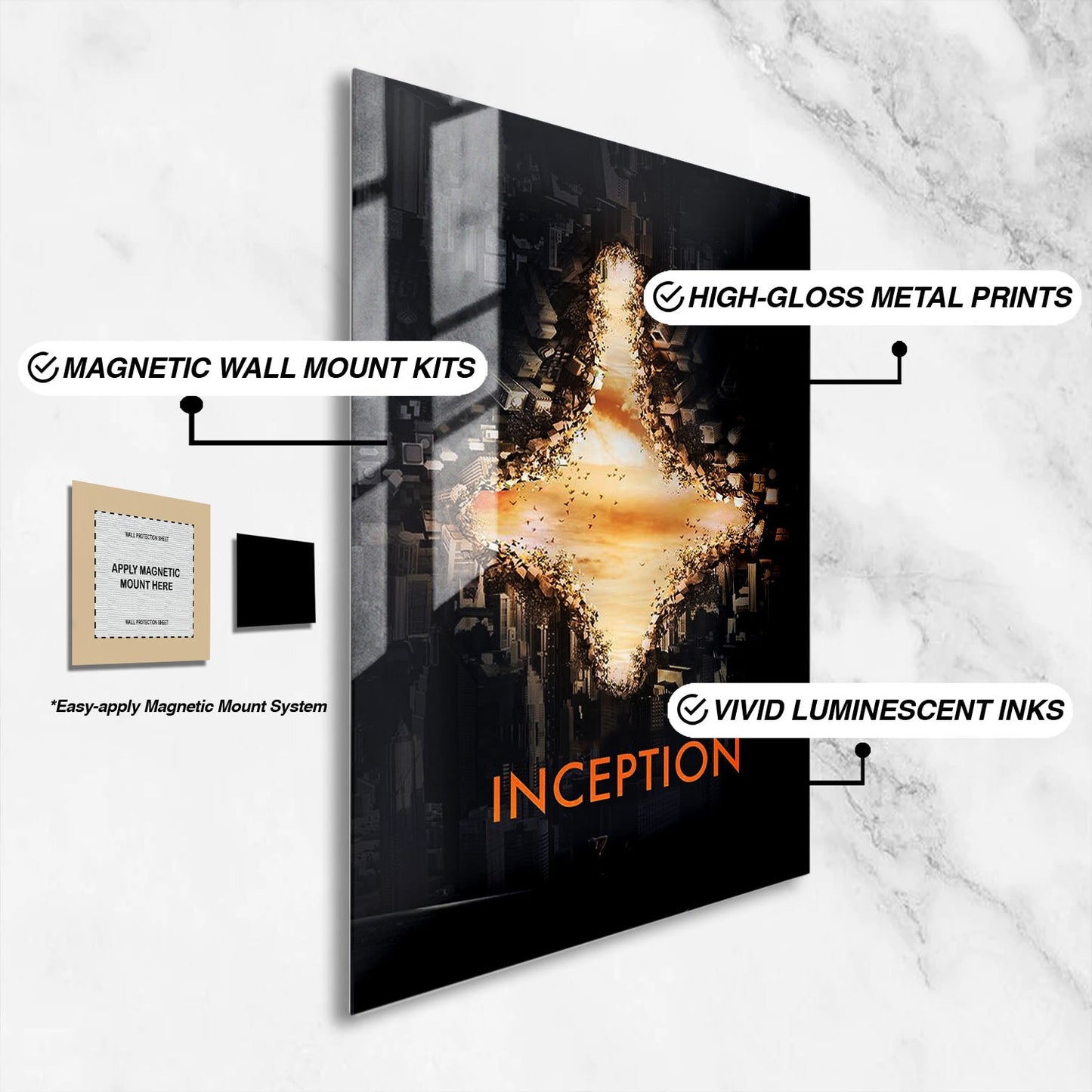 Flex Designs Metal Poster Inception Totem 16 x 24" Home Goods - Movie 2010 Movie Metal Poster