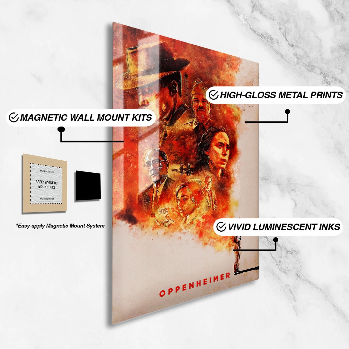 Flex Designs Metal Poster Oppenheimer Sketch 16 x 24" Home Goods - Movie 2023 Movie Metal Poster