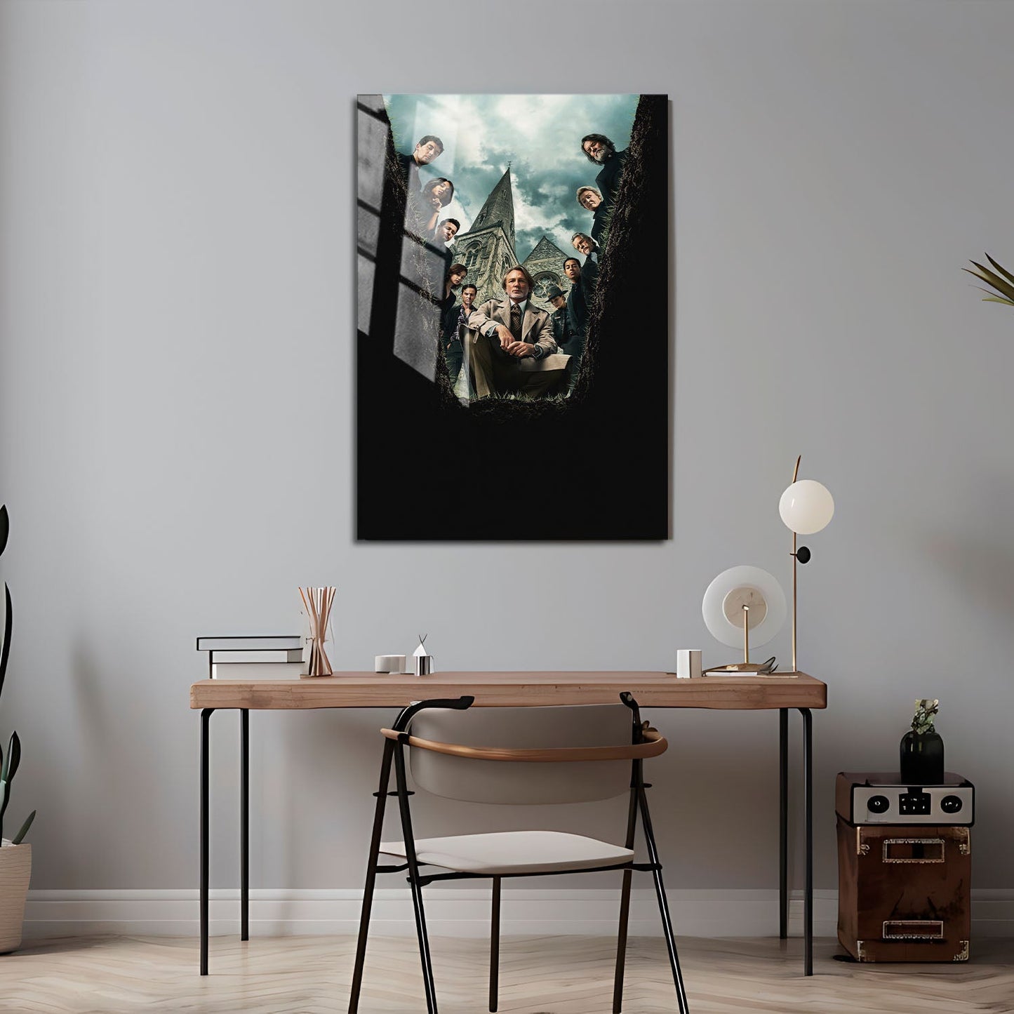 Flex Designs Metal Poster Wake Up Dead Man - A Knives Out Mystery Key Art 24 x 36" Home Goods - Movie 2023 Movie Metal Poster
