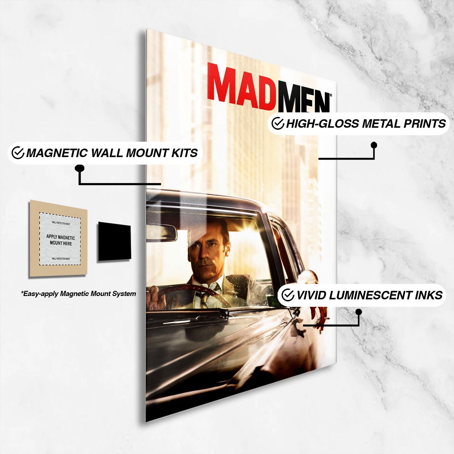Flex Designs Metal Poster Mad Men 16 x 24" Home Goods - TV Show 2007 TV Show Metal Poster