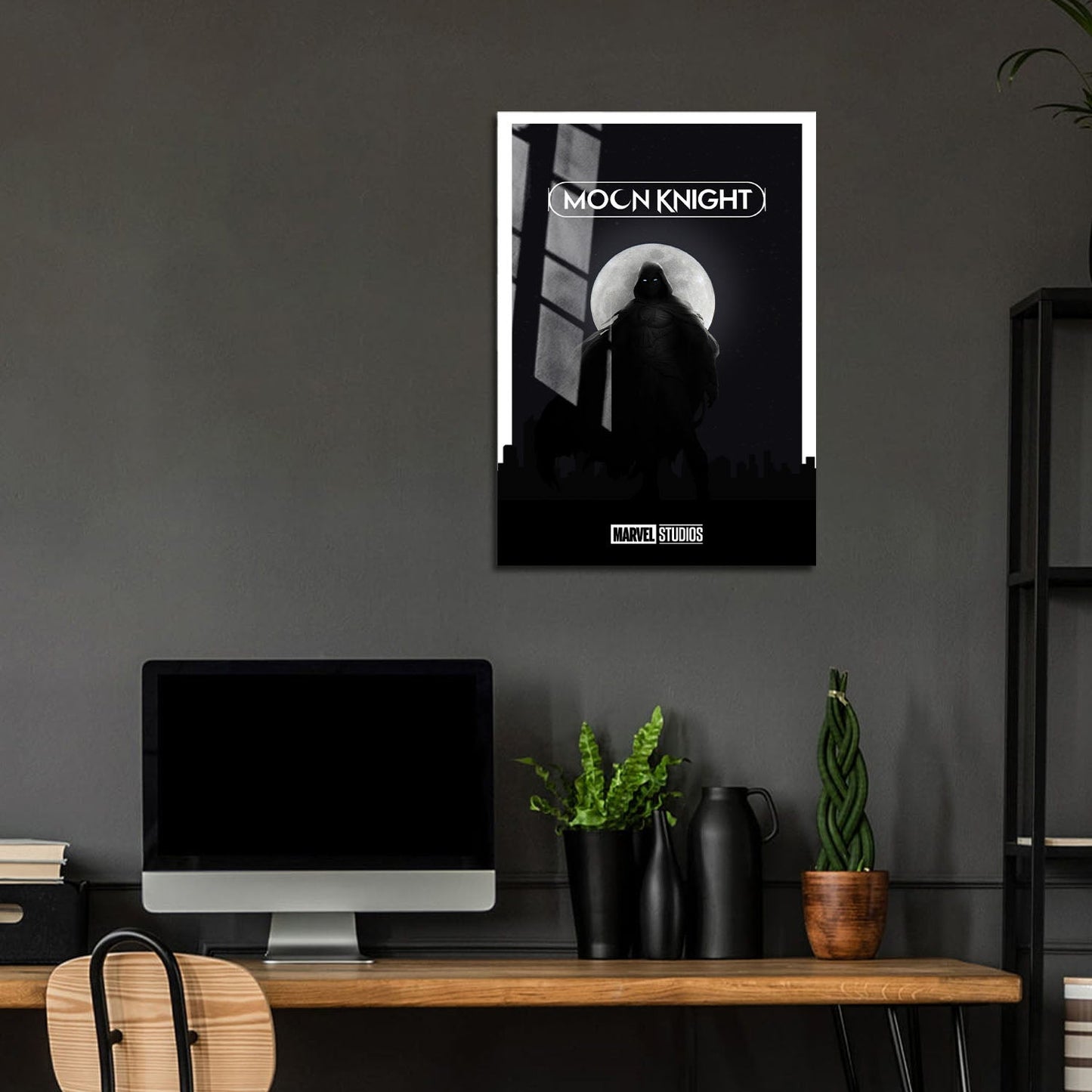 Flex Designs Metal Poster Moon Knight Dark Minimalist 5 x 7" Home Goods - TV Show 2022 TV Show Metal Poster