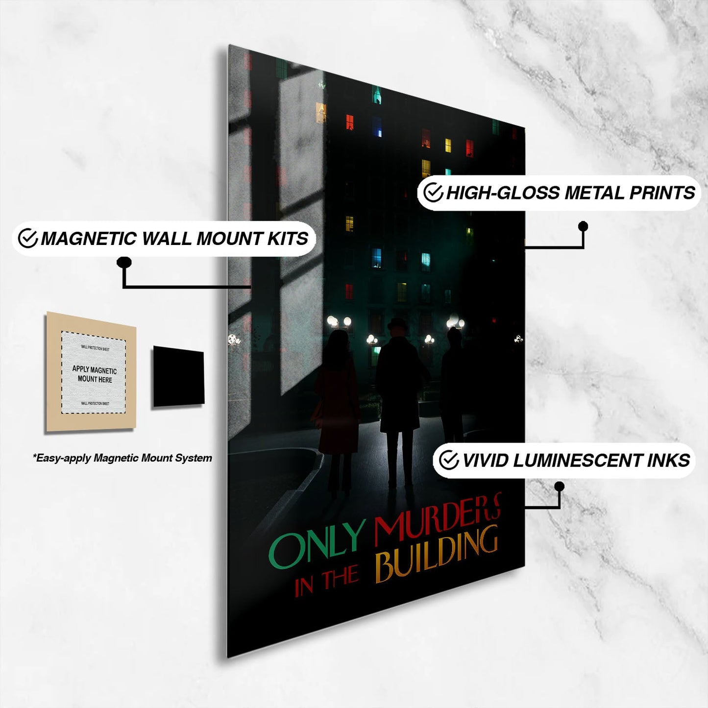 Flex Designs Metal Poster Only Murders in the Building Minimalist 16 x 24" Home Goods - TV Show 2021 TV Show Metal Poster