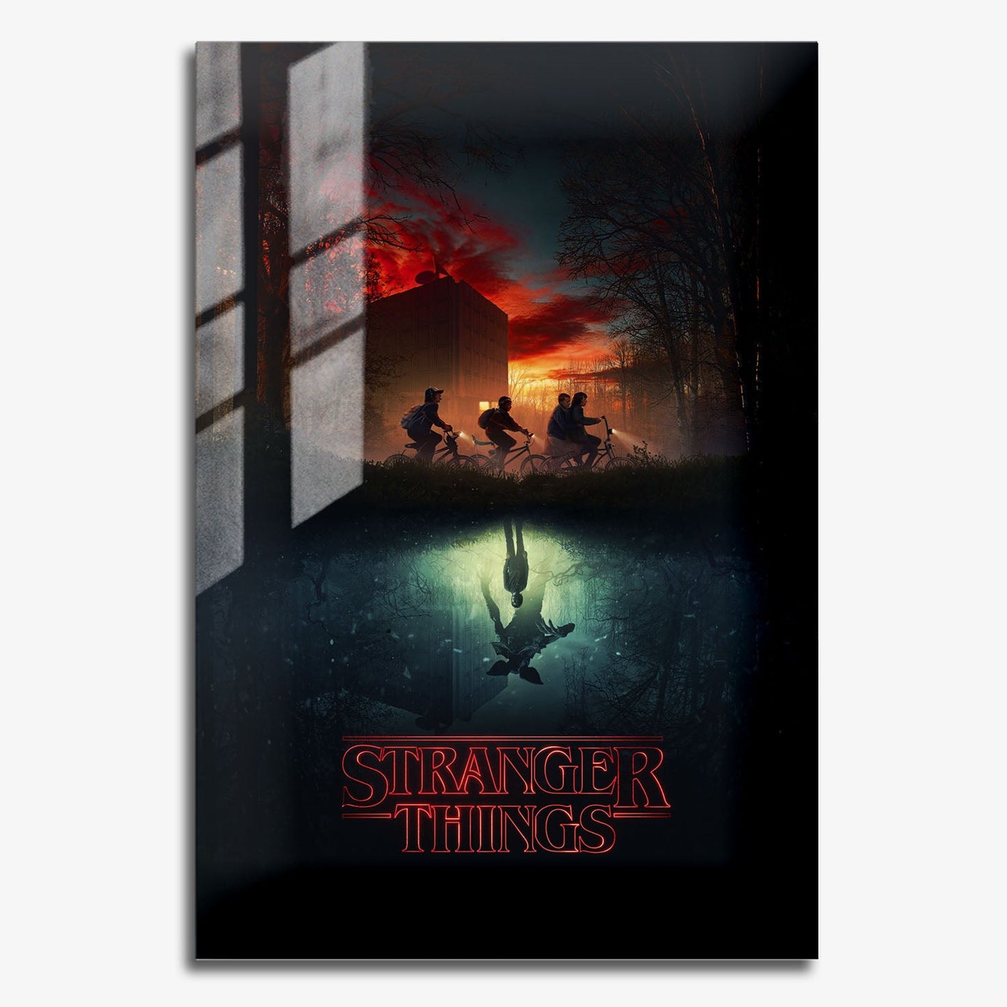 Flex Designs Metal Poster Stranger Things Key Visual 11 x 17" Home Goods - TV Show 2016 TV Show Metal Poster