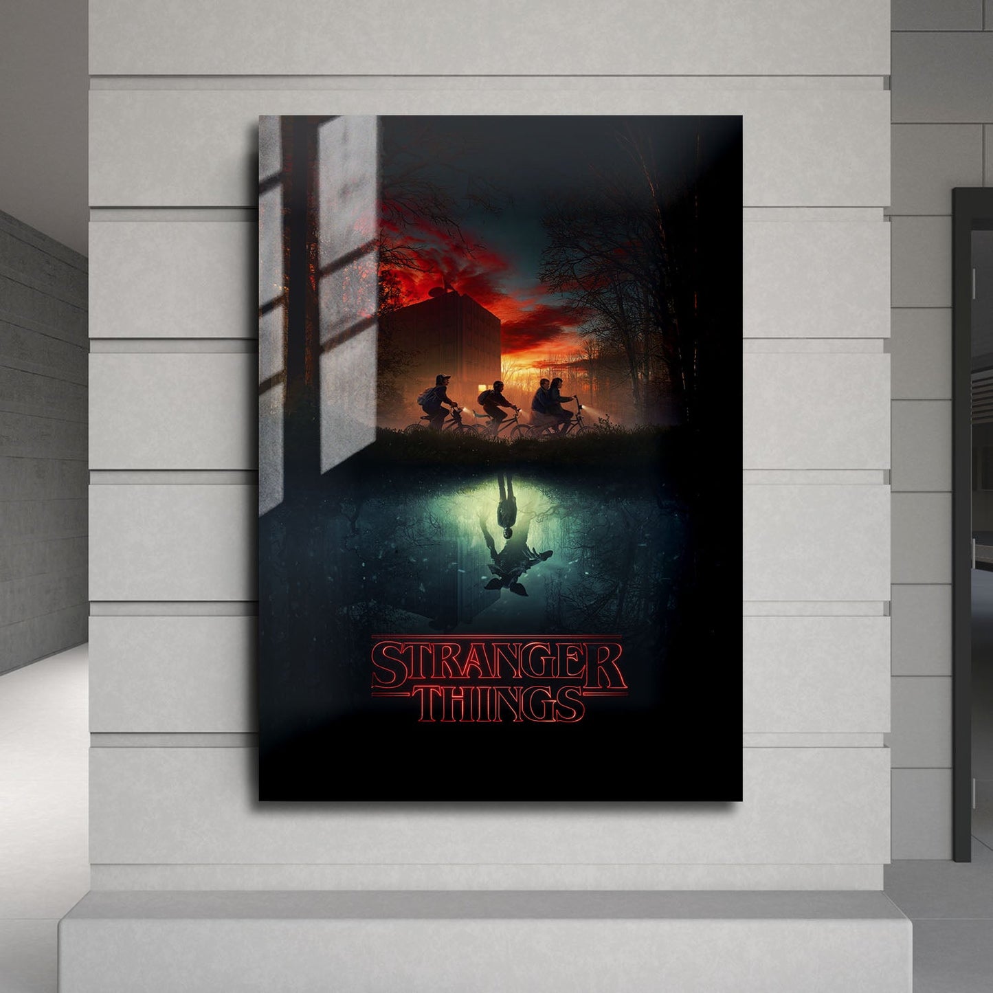 Flex Designs Metal Poster Stranger Things Key Visual 24 x 36" Home Goods - TV Show 2016 TV Show Metal Poster