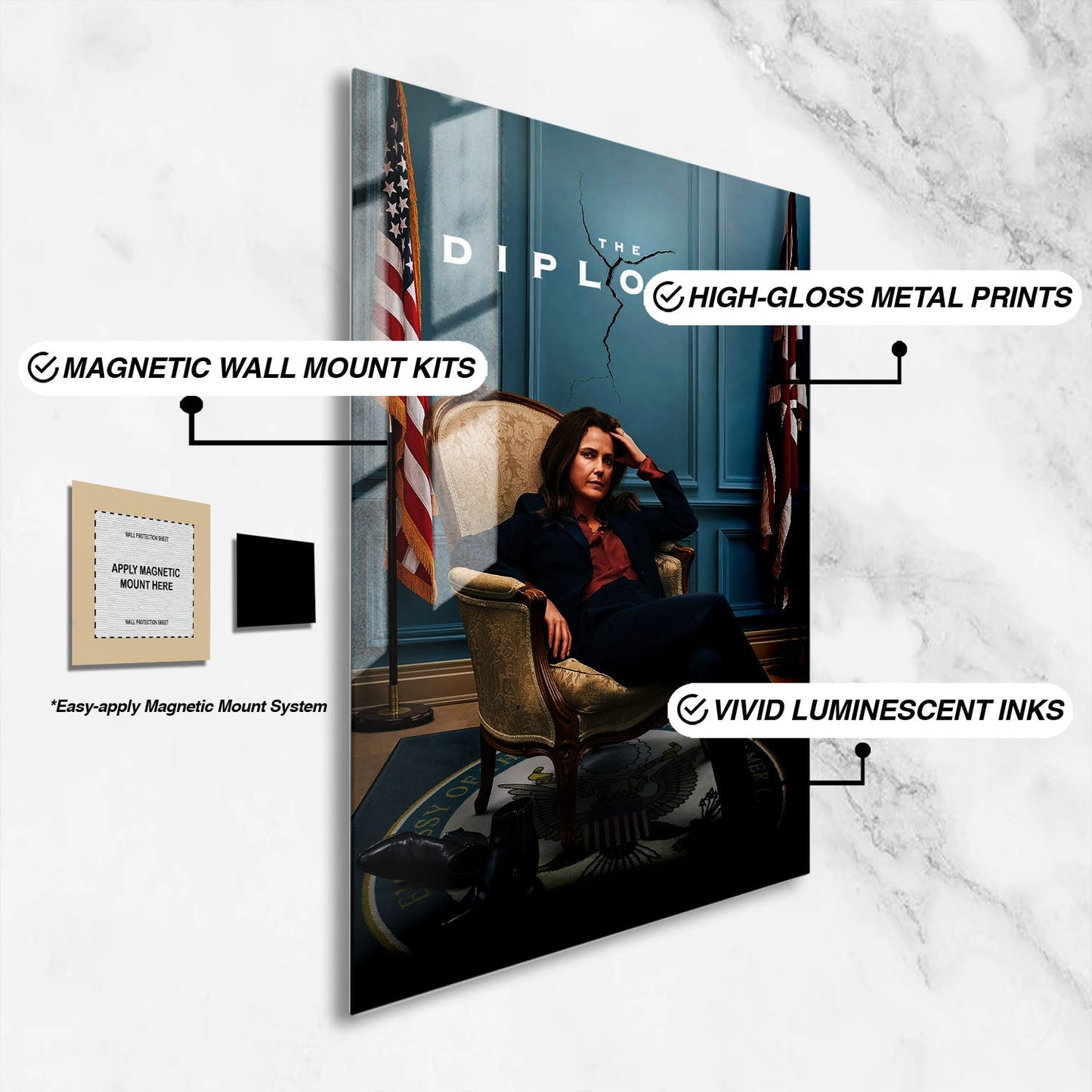Flex Designs Metal Poster The Diplomat 16 x 24" Home Goods - TV Show 2023 TV Show Metal Poster