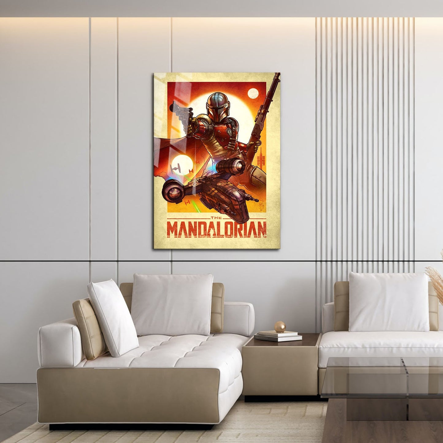 Flex Designs Metal Poster The Mandalorian Cartoon 16 x 24" Home Goods - TV Show 2019 TV Show Metal Poster