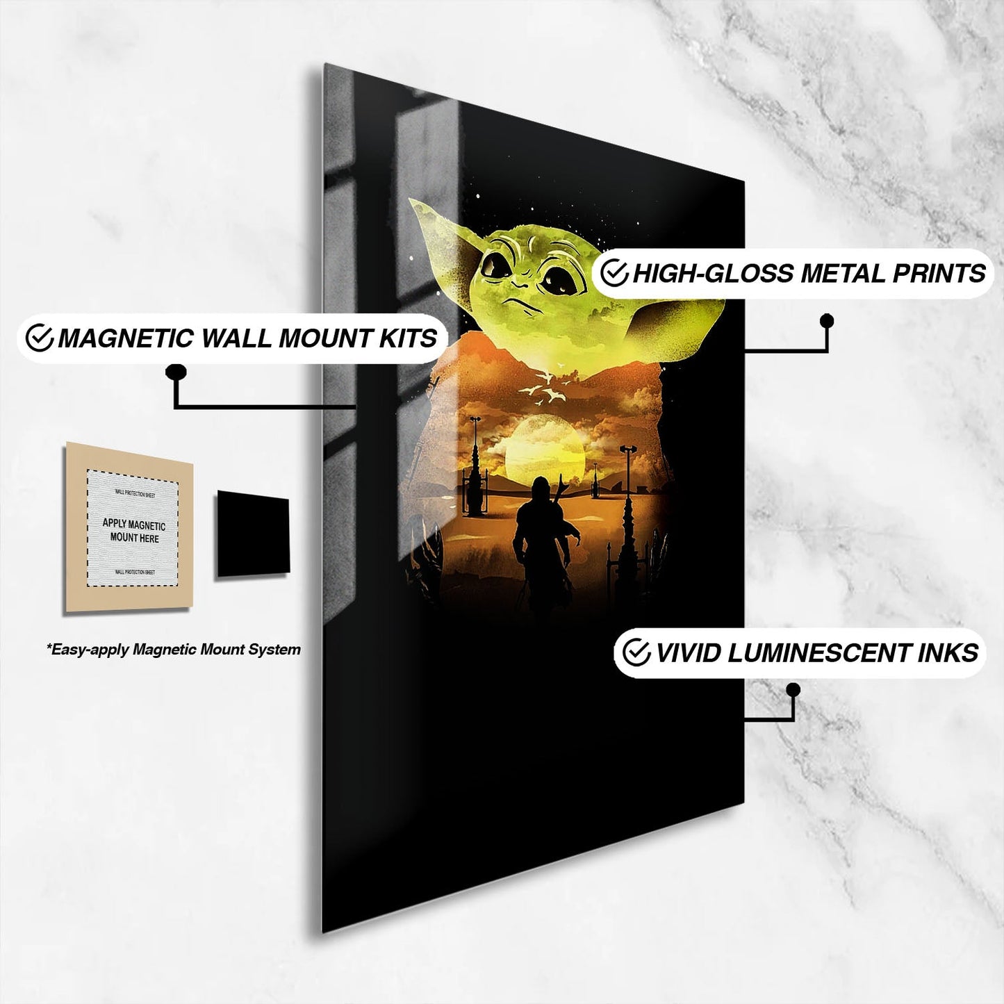 Flex Designs Metal Poster The Mandalorian Key Visual 16 x 24" Home Goods - TV Show 2019 TV Show Metal Poster