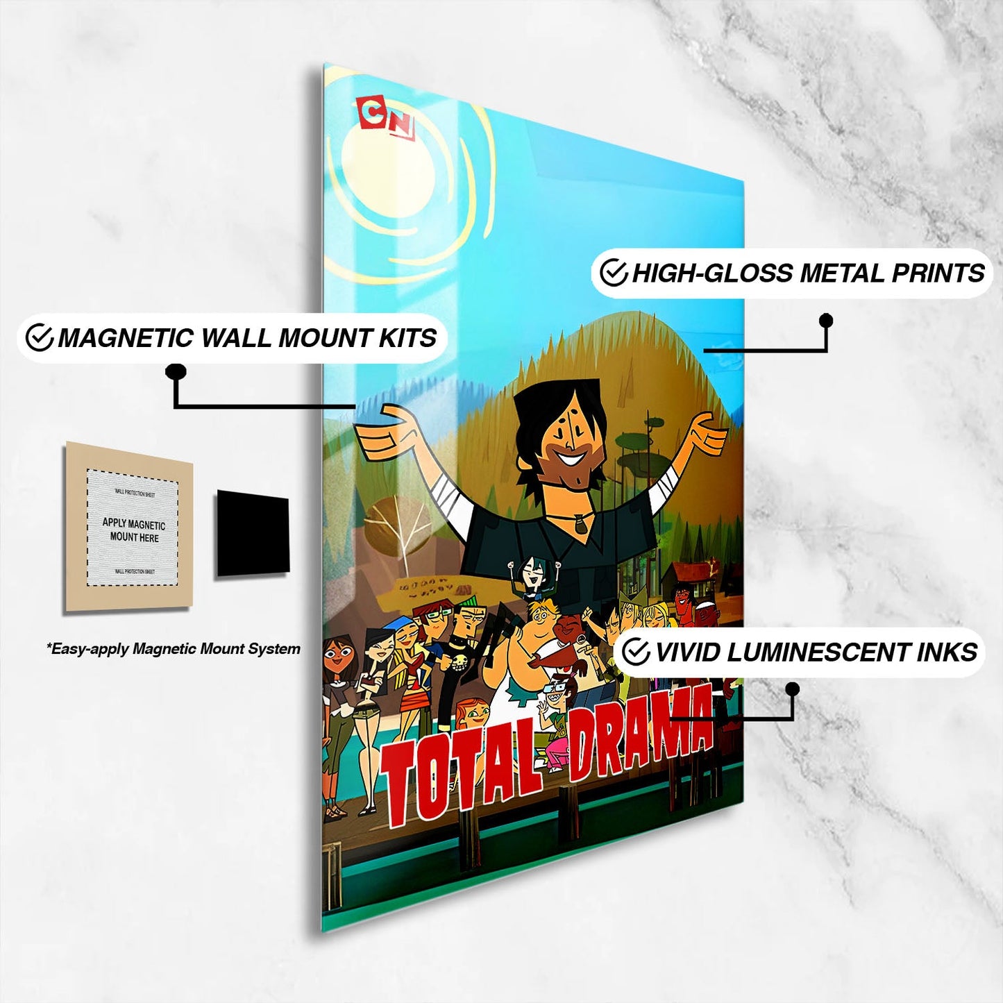 Flex Designs Metal Poster Total Drama Island 16 x 24" Home Goods - TV Show 2007 TV Show Metal Poster