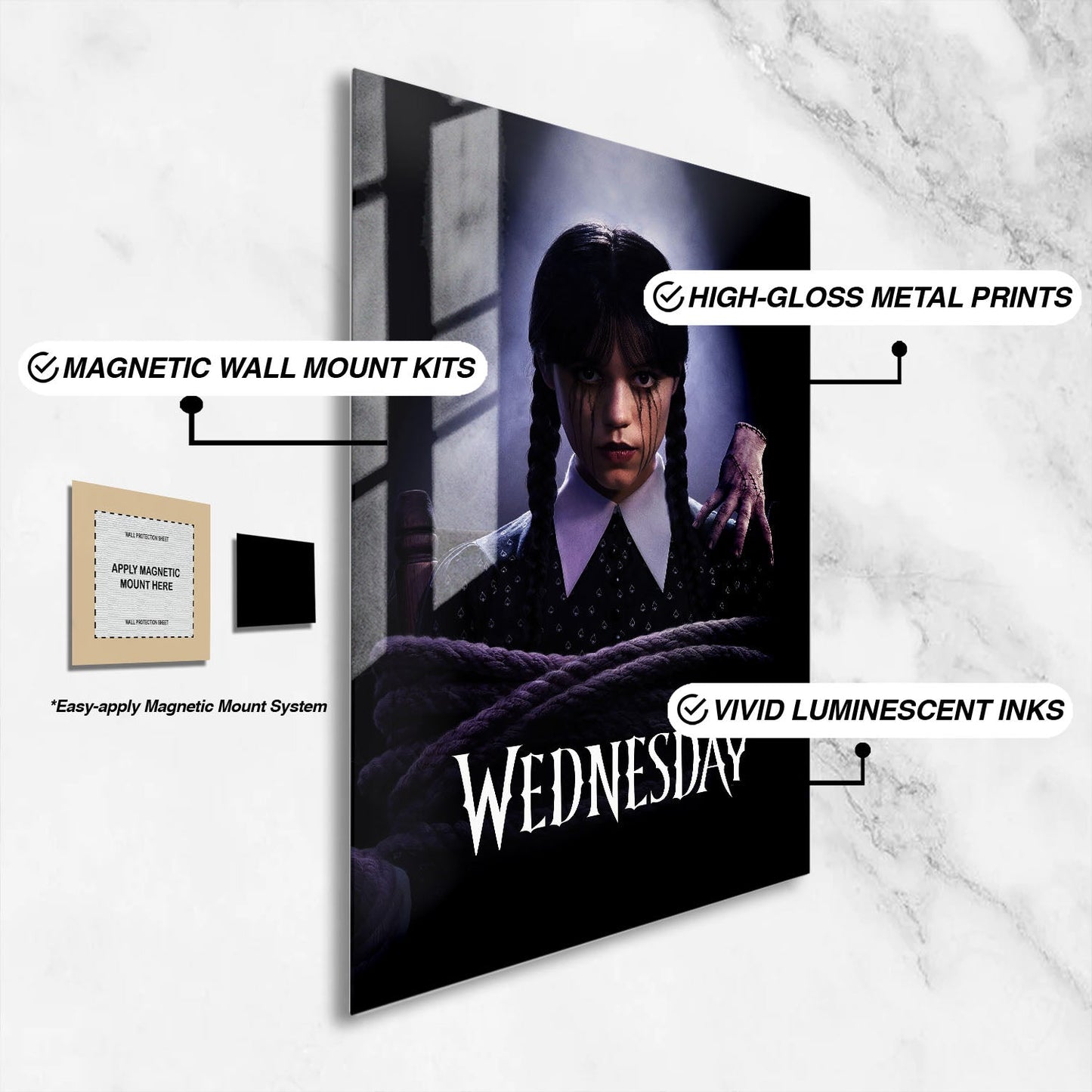 Flex Designs Metal Poster Wednesday 16 x 24" Home Goods - TV Show 2022 TV Show Metal Poster