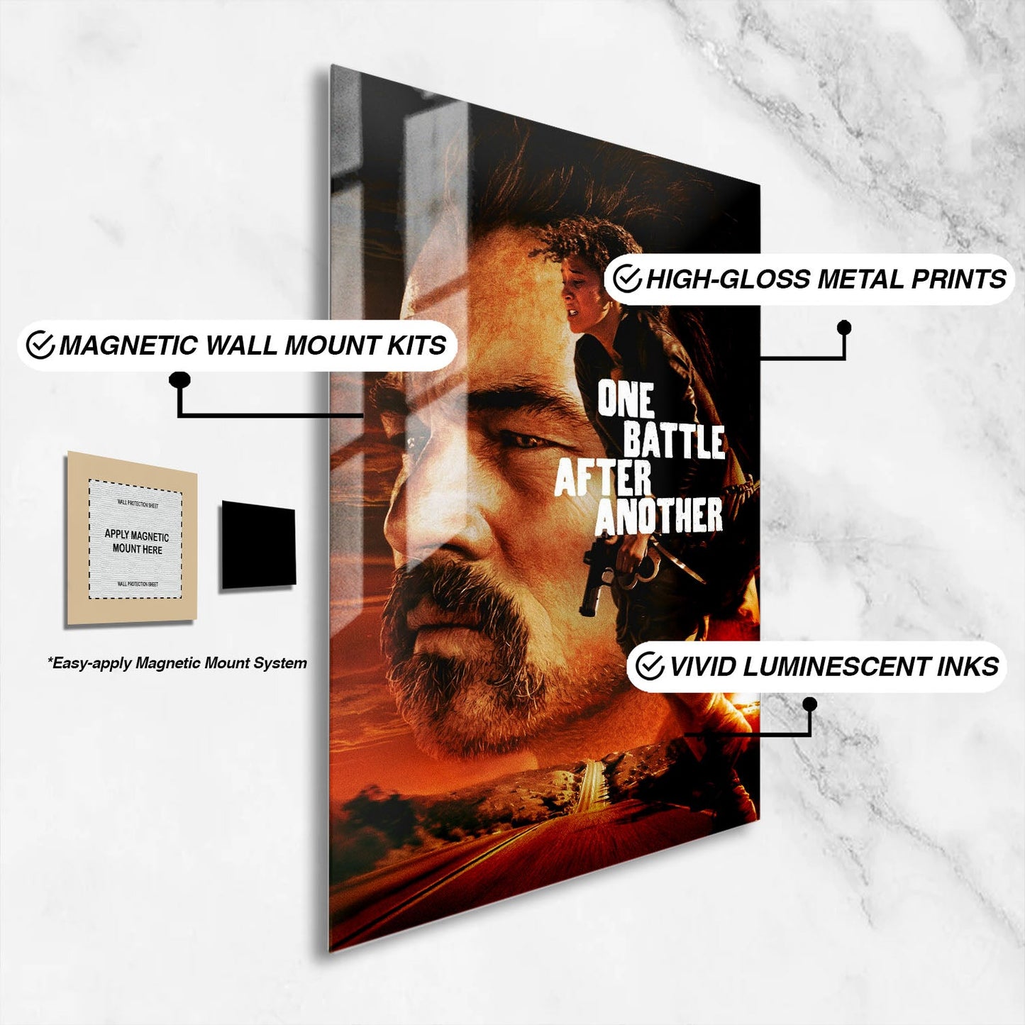 Flex Designs Metal Poster One Battle After Another 16 x 24" Home Goods - Movie 2025 Movie Metal Poster