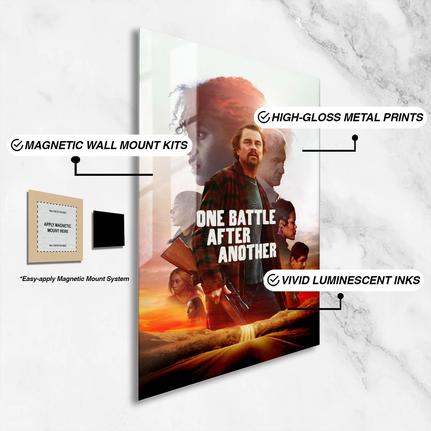 Flex Designs Metal Poster One Battle After Another Cinematic 16 x 24" Home Goods - Movie 2025 Movie Metal Poster