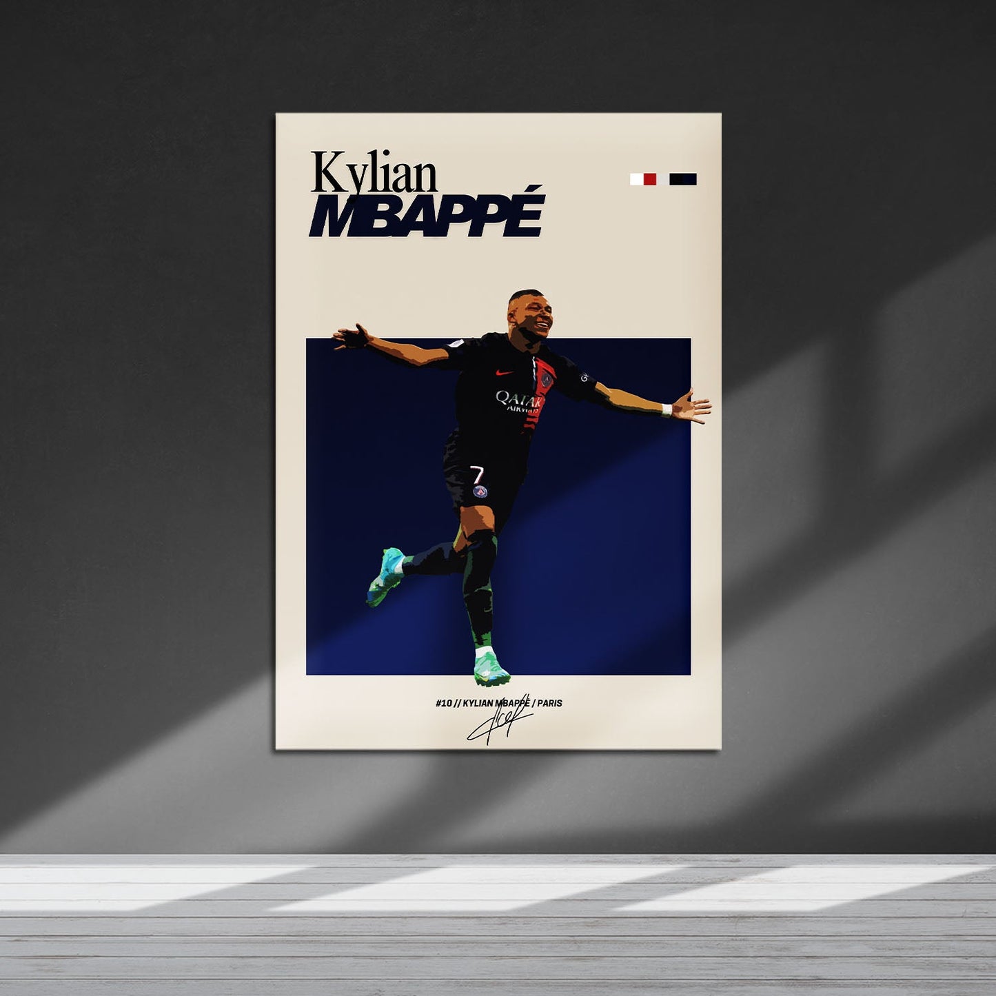 Flex Designs Metal Poster Kylian Mbappe PSG FlexM 5 x 7" Home Goods - Sports Metal Poster