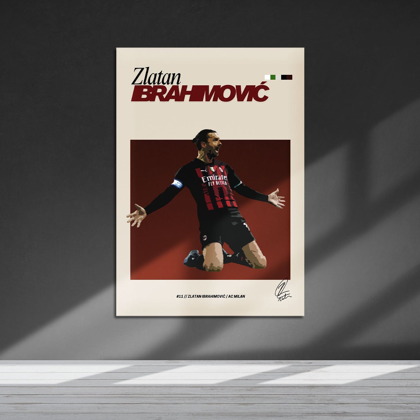 Flex Designs Metal Poster Zlatan Ibrahimovic FlexM 5 x 7" Home Goods - Sports Metal Poster