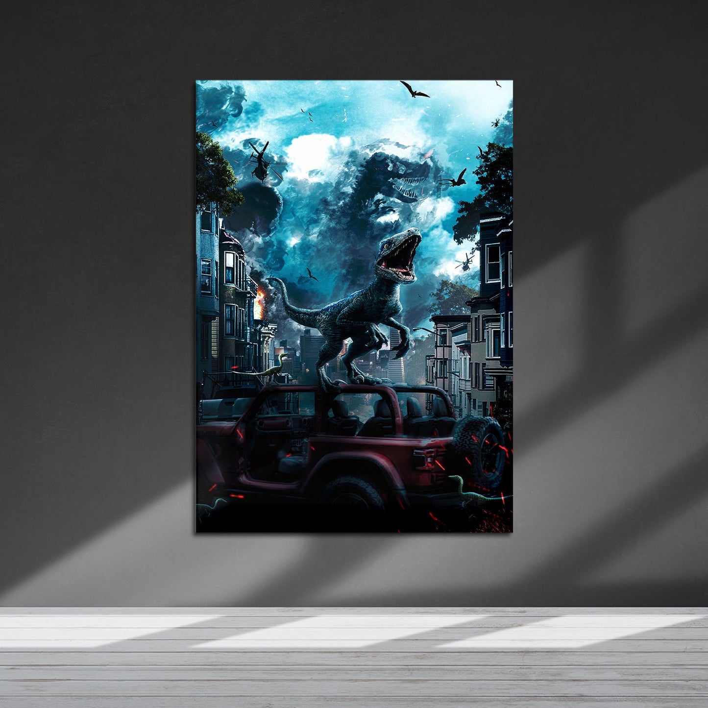 Flex Designs Metal Poster Jurassic World Dominion Sketch 5 x 7" Home Goods - Movie 2022 Movie Metal Poster
