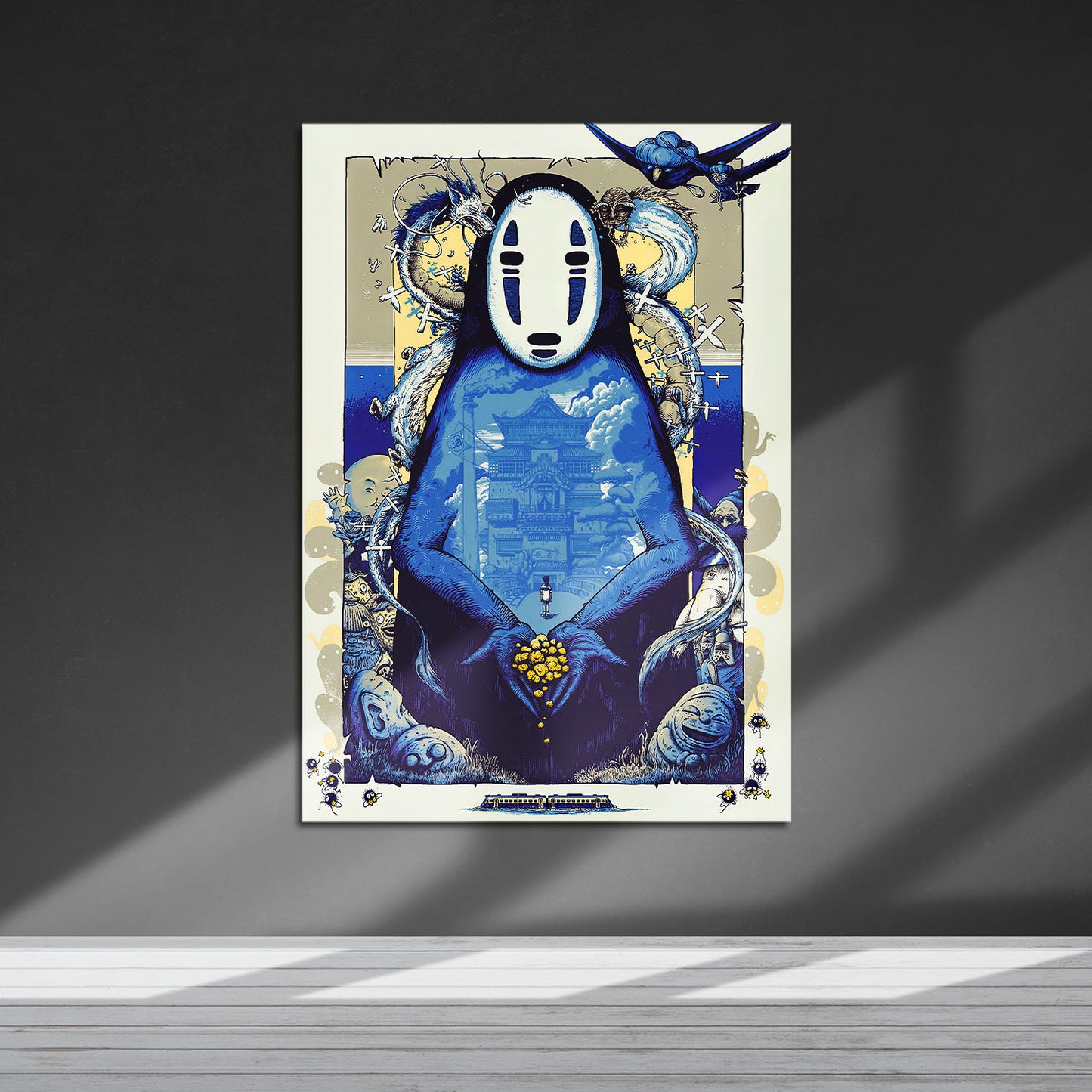 Flex Designs Metal Poster Spirited Away Noface Sketch 5 x 7" Home Goods - Movie 2001 Movie Metal Poster