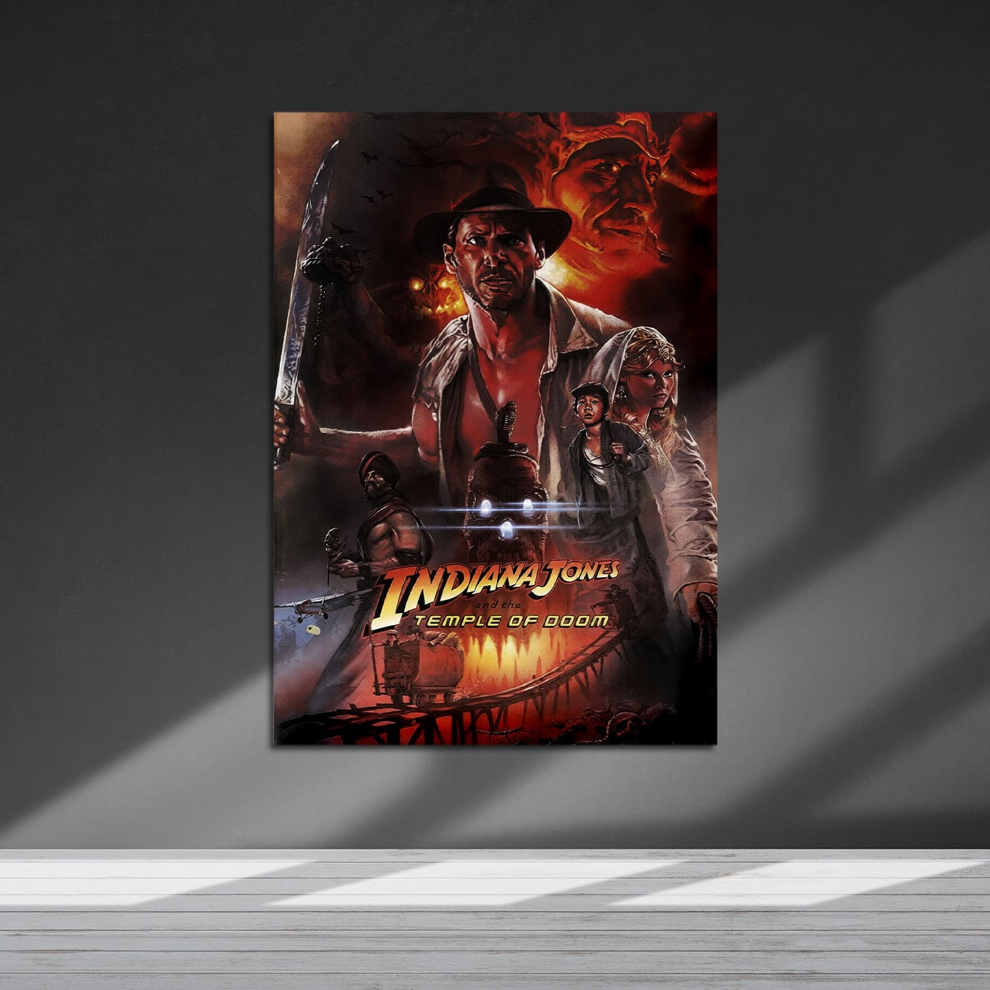 Flex Designs Metal Poster Indiana Jones and the Temple of Doom Alternate 5 x 7" Home Goods - Movie 1984 Movie Metal Poster