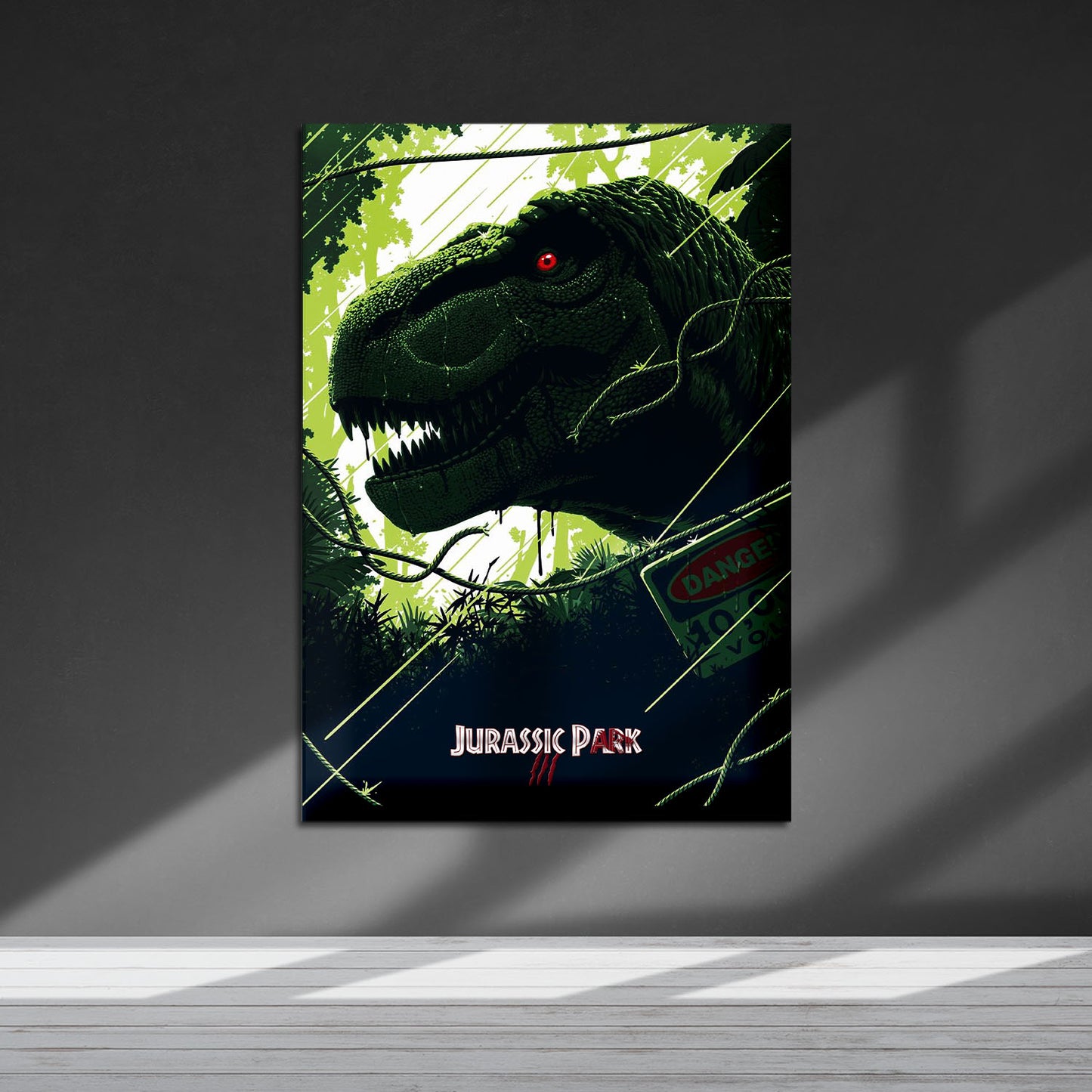 Flex Designs Metal Poster Jurassic Park III Classic Green 5 x 7" Home Goods - Movie 2001 Movie Metal Poster