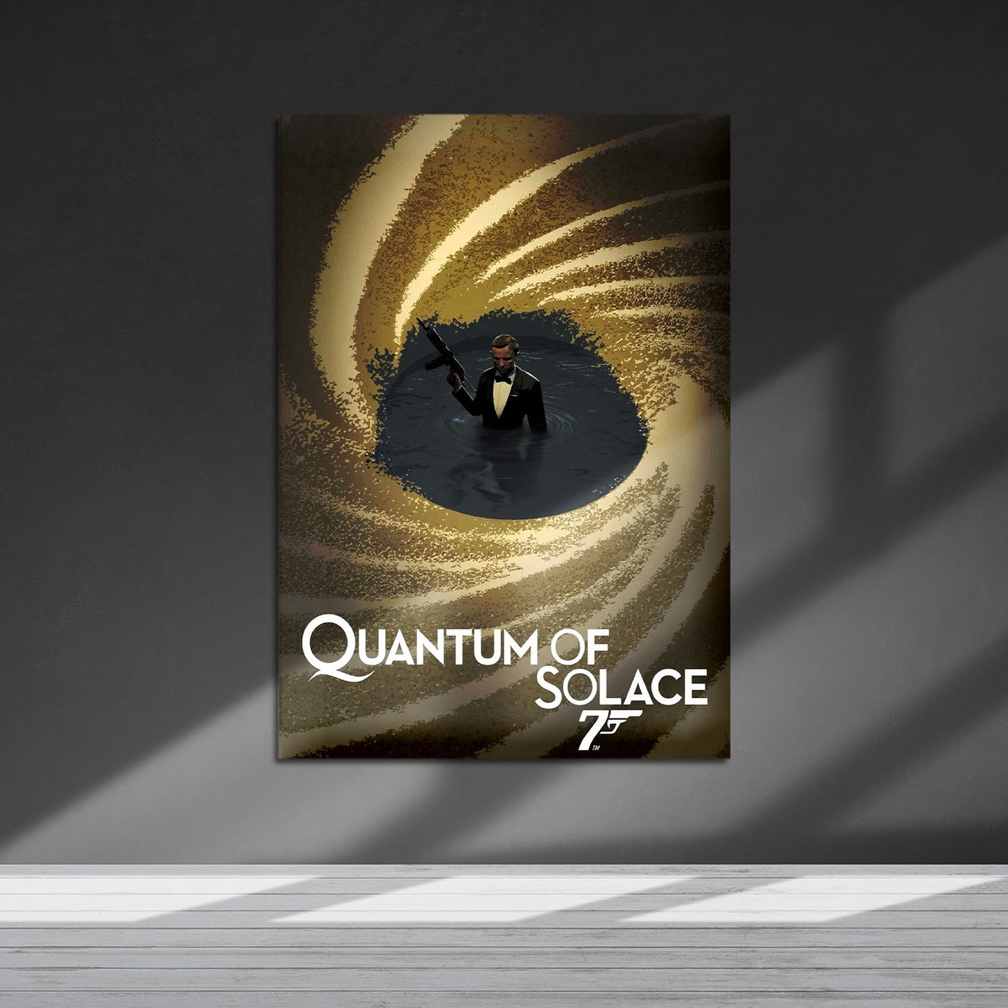 Flex Designs Metal Poster Quantum of Solace Minimalist Cartoon 5 x 7" Home Goods - Movie 2008 Movie Metal Poster