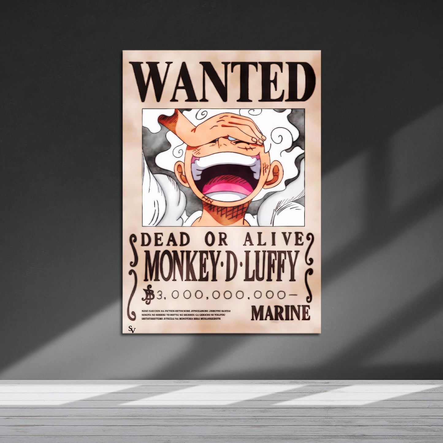 Flex Designs Metal Poster One Piece Luffy Gear 5 Wanted 5 x 7" Home Goods - TV Show 1999 TV Show Metal Poster