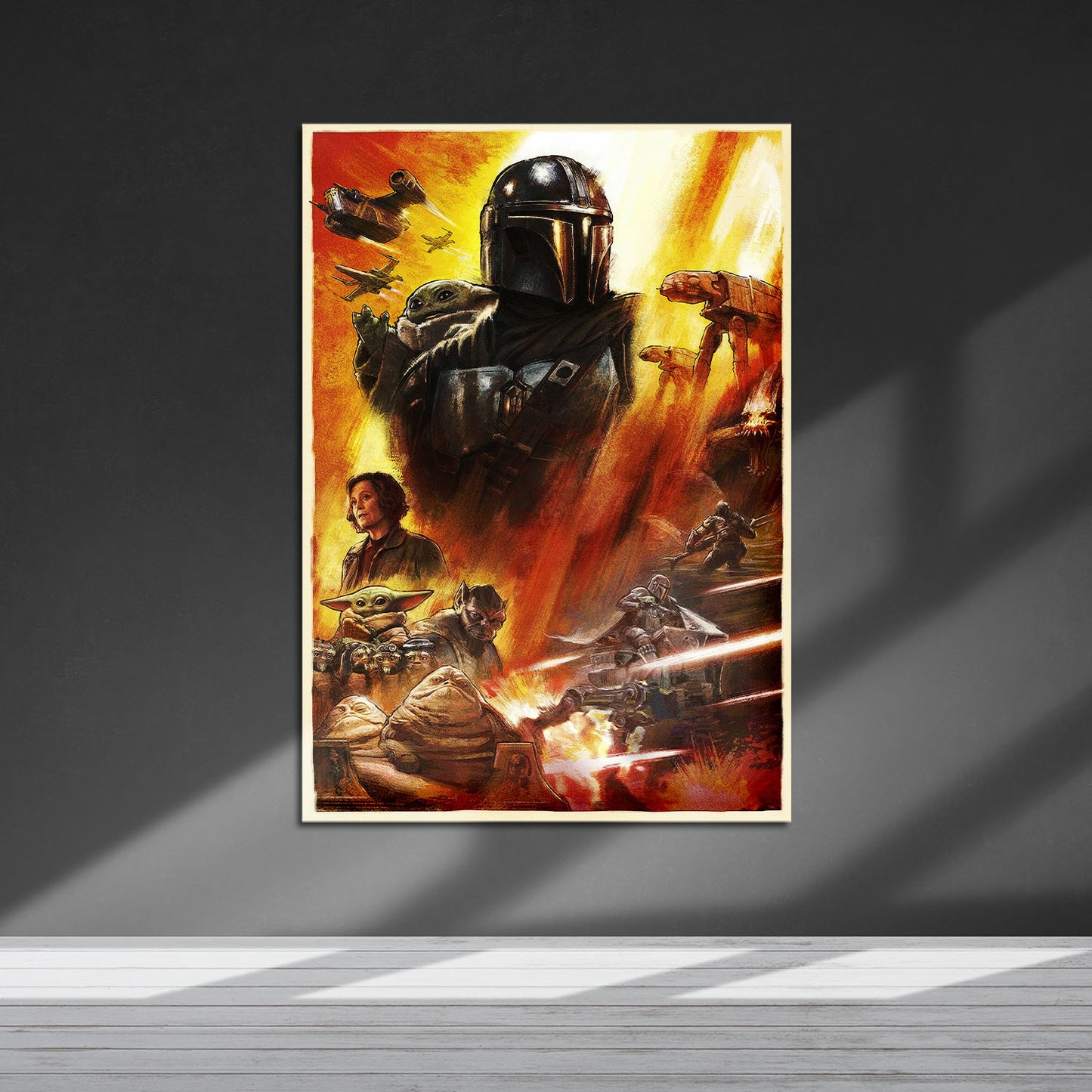 Flex Designs Metal Poster Star Wars The Mandalorian and Grogu Textless 5 x 7" Home Goods - Movie 2026 Movie Metal Poster