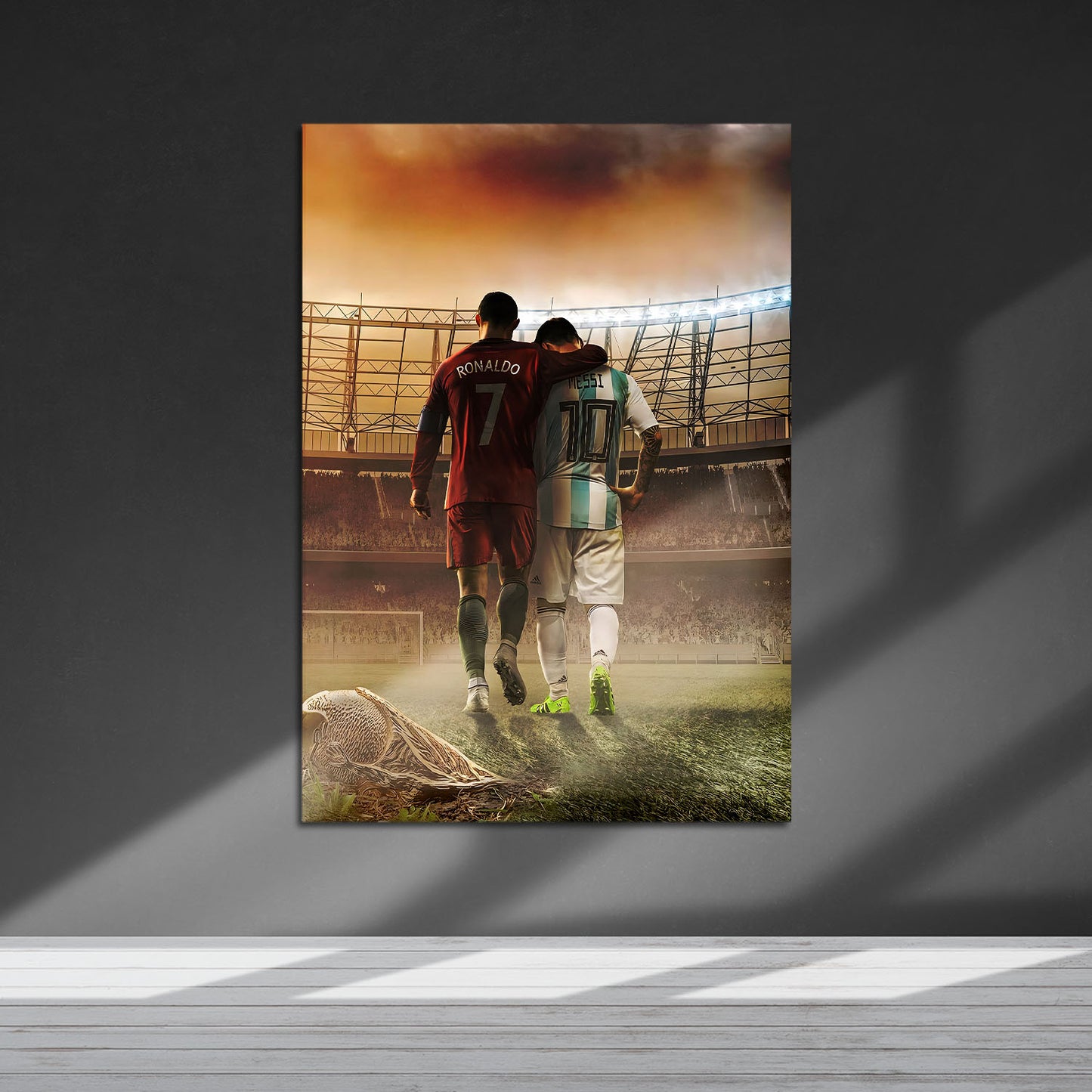 Flex Designs Metal Poster Ronaldo Messi The Final Walk 5 x 7" Home Goods - Sports Metal Poster