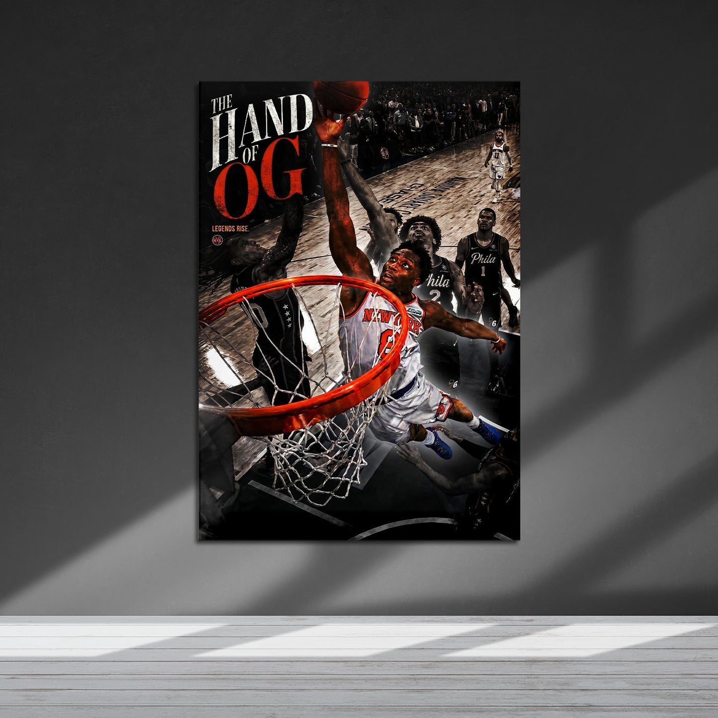 Flex Designs Metal Poster The Hand of OG Anunoby Spotlight 5 x 7" Home Goods - Sports Metal Poster