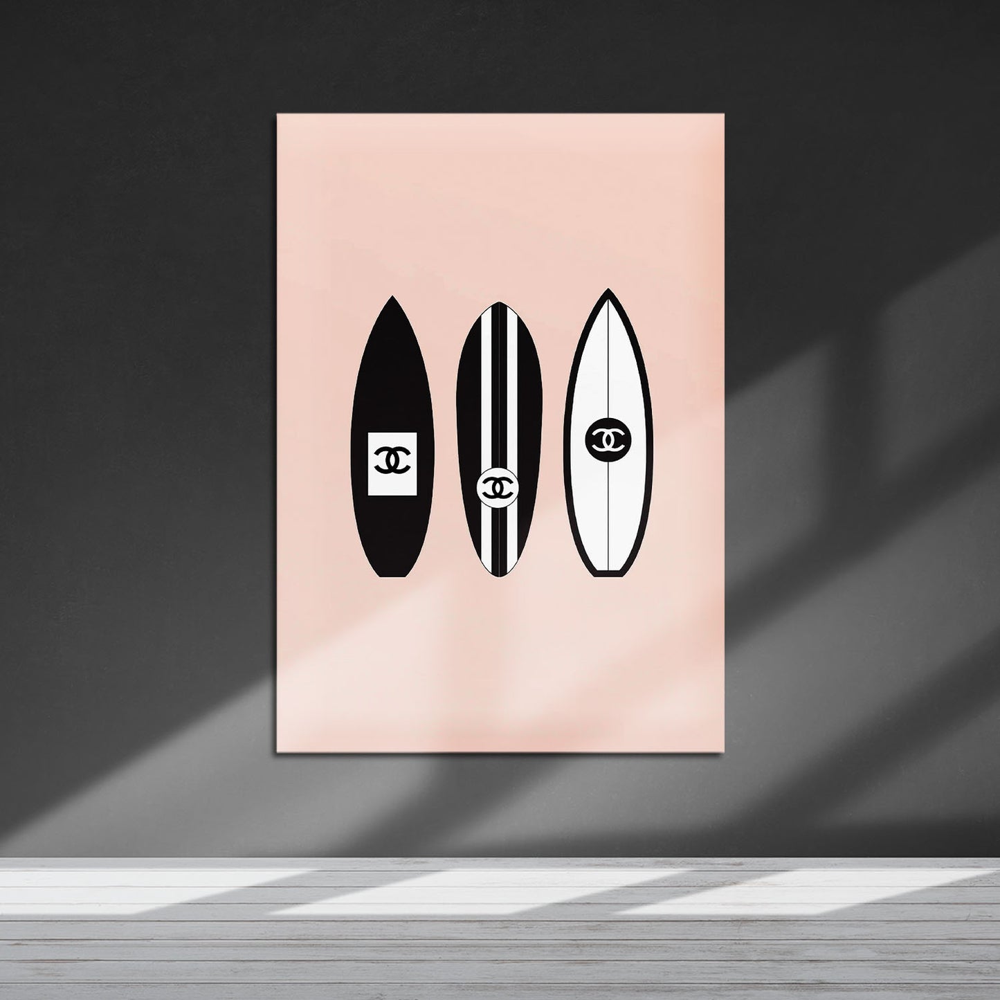 Flex Designs Metal Poster Chanel Surfboard Trio 5 x 7" Home Goods - Designer Metal Poster