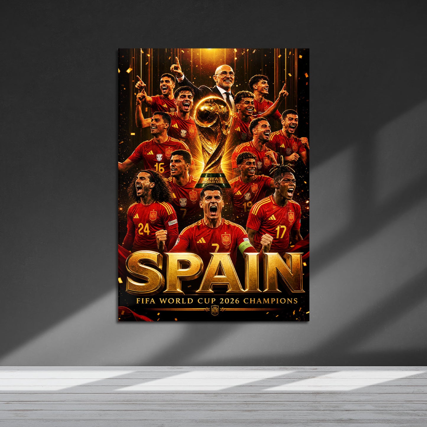 Flex Designs Metal Poster Spain FIFA World Champions 2026 5 x 7" Home Goods - Sports Metal Poster