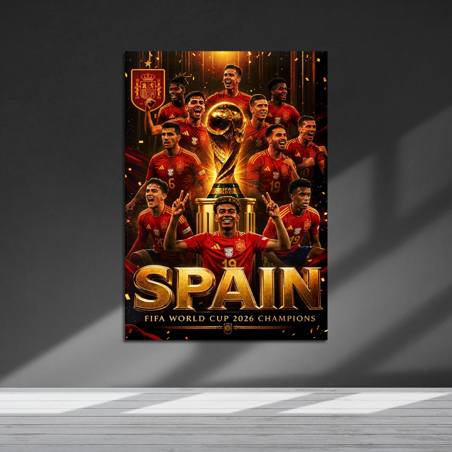 Flex Designs Metal Poster Lamine Yamal Spain FIFA Champions 2026 5 x 7" Home Goods - Sports Metal Poster