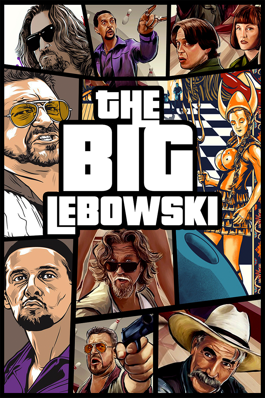 Flex Designs Metal Poster The Big Lebowski Cover 11 x 17" Home Goods - Movie 1998 Movie Metal Poster