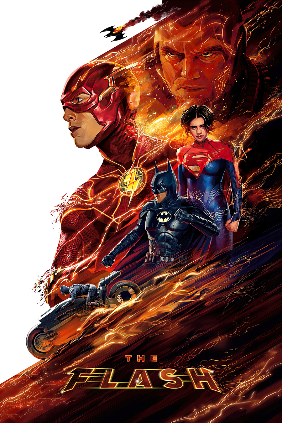 Flex Designs Metal Poster The Flash Sketch 11 x 17" Home Goods - Movie 2023 Movie Metal Poster