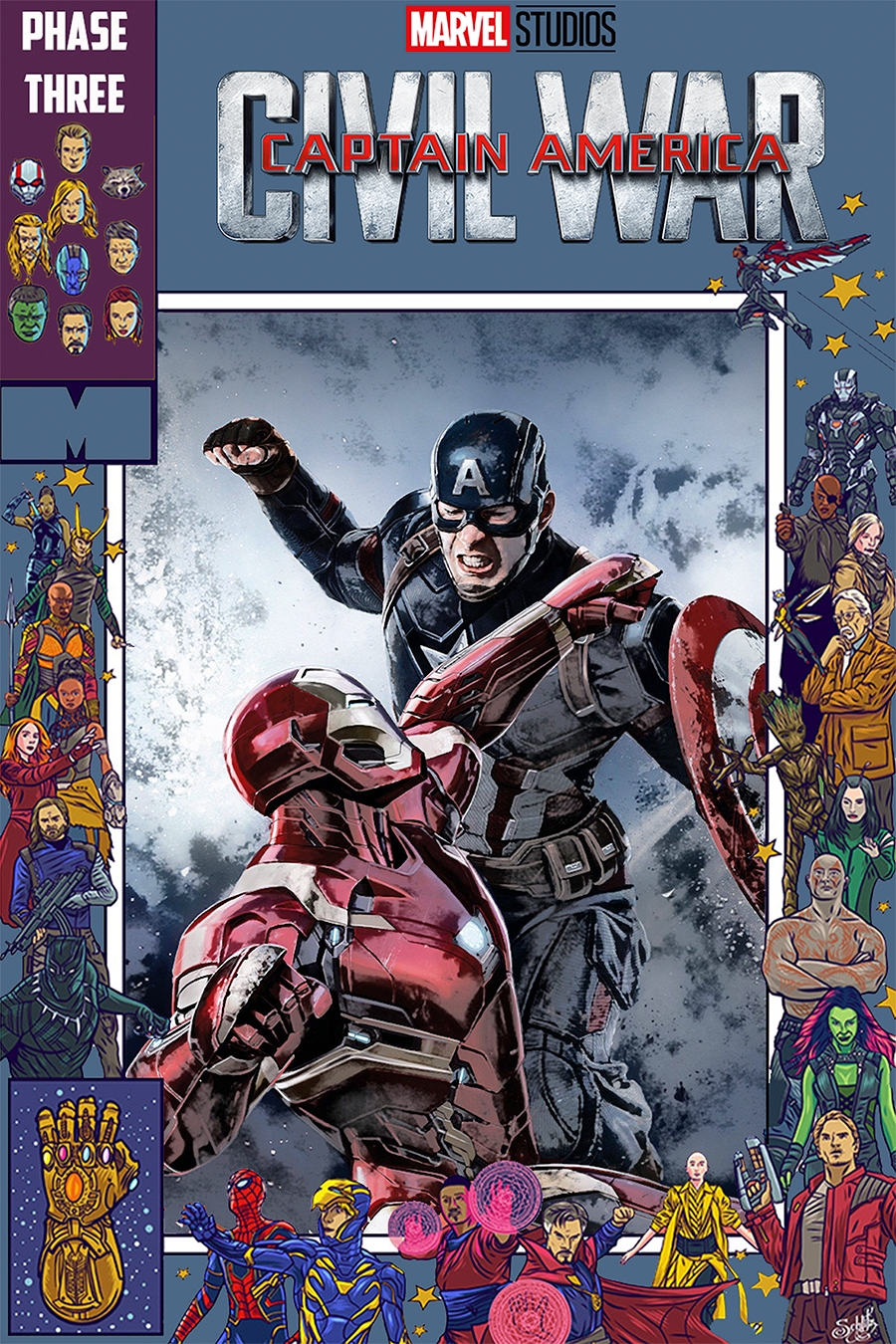 Flex Designs Metal Poster Captain America Civil War Comics 11 x 17" Home Goods - Movie 2016 Movie Metal Poster