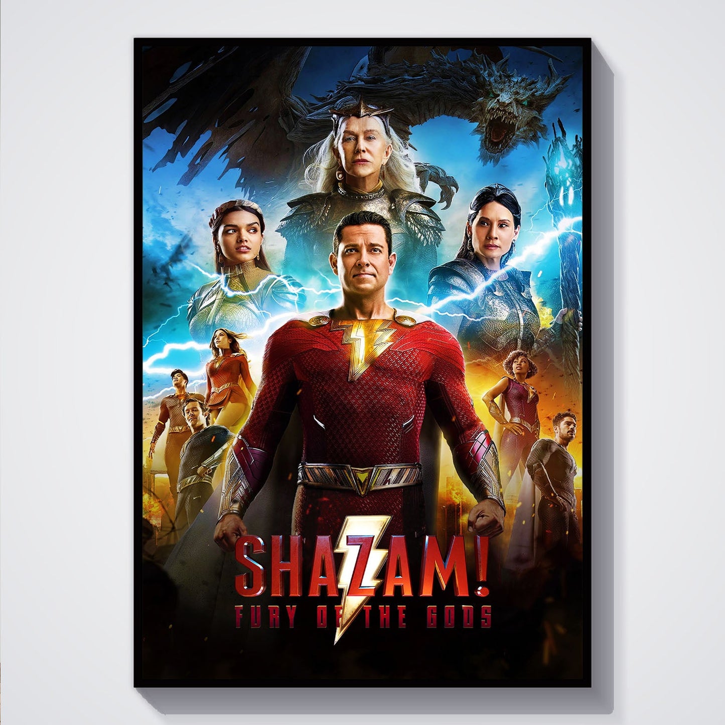 Flex Designs Poster Shazam Fury of the Gods 5 x 7" Home Goods - Movie 2023 Movie Poster