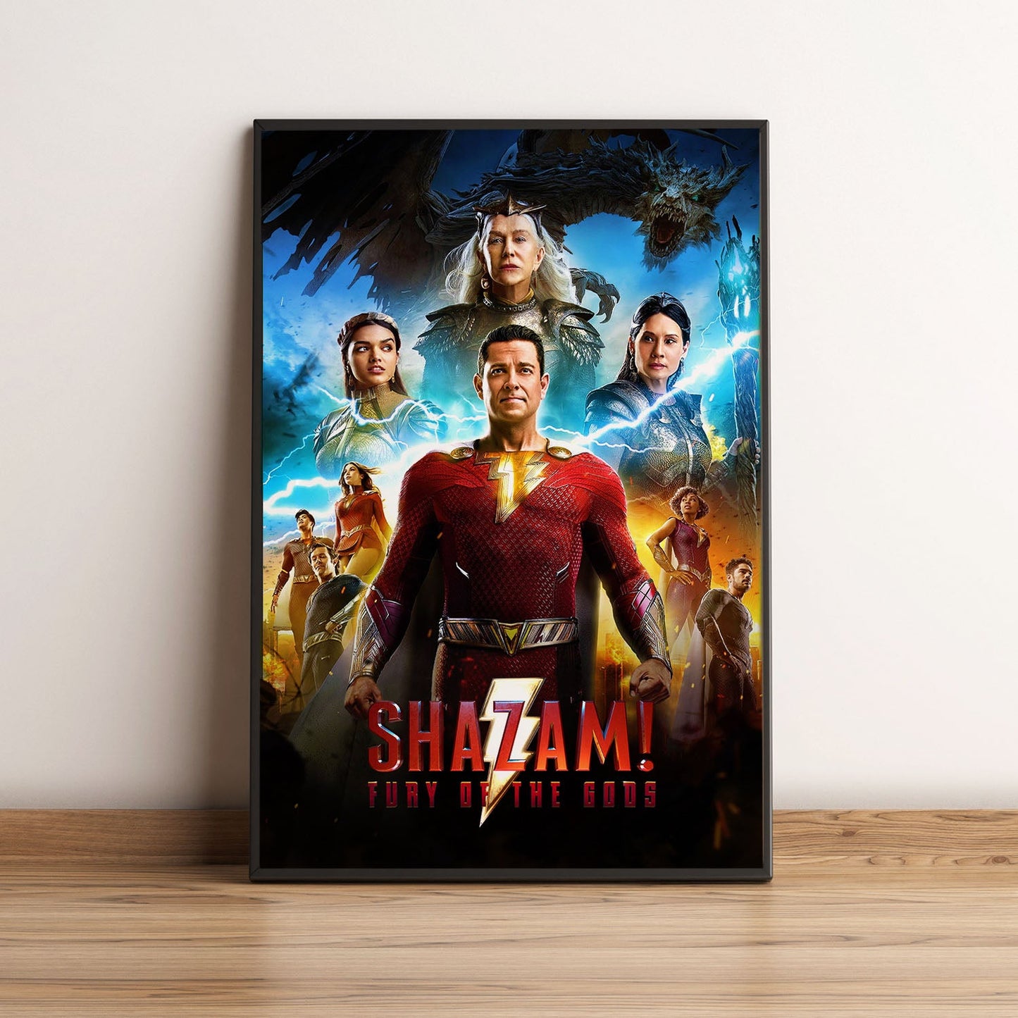 Flex Designs Poster Shazam Fury of the Gods 5 x 7" Home Goods - Movie 2023 Movie Poster