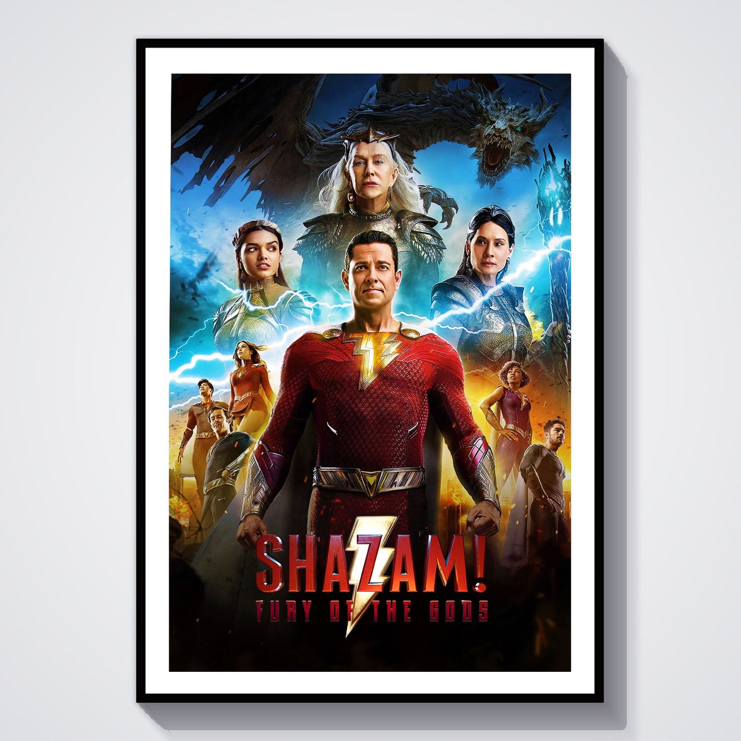 Flex Designs Poster Shazam Fury of the Gods 8 x 10" Home Goods - Movie 2023 Movie Poster