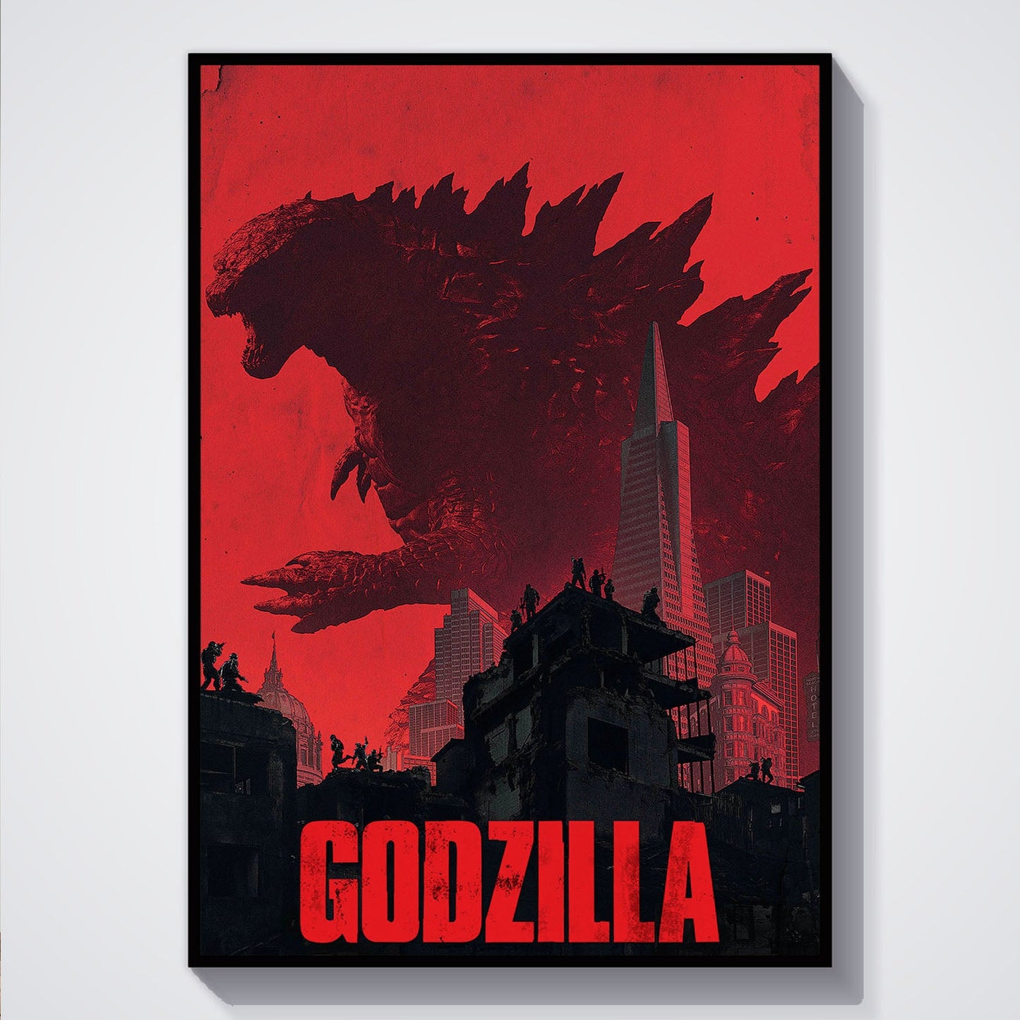 Flex Designs Poster Godzilla Minimalist 5 x 7" Home Goods - Movie 2014 Movie Poster