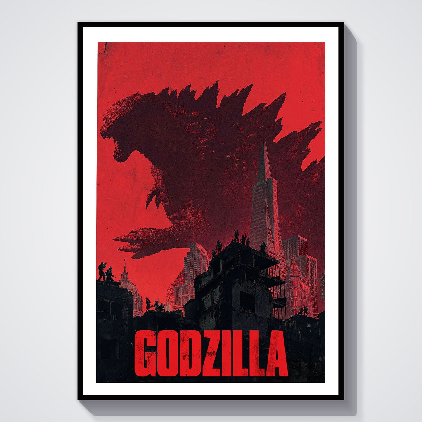 Flex Designs Poster Godzilla Minimalist 8 x 10" Home Goods - Movie 2014 Movie Poster