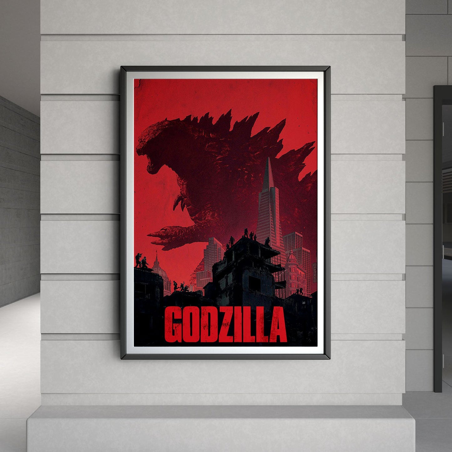 Flex Designs Poster Godzilla Minimalist 8 x 10" Home Goods - Movie 2014 Movie Poster
