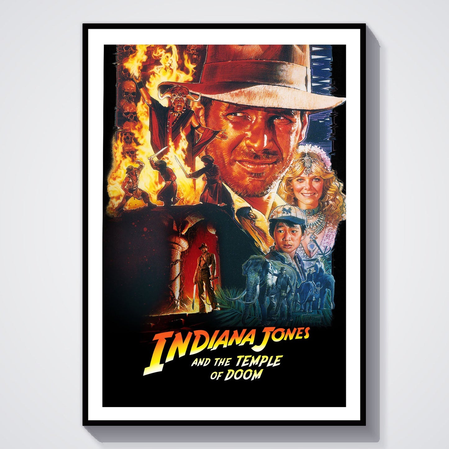 Flex Designs Poster Indiana Jones and the Temple of Doom Classic 8 x 10" Home Goods - Movie 1984 Movie Poster