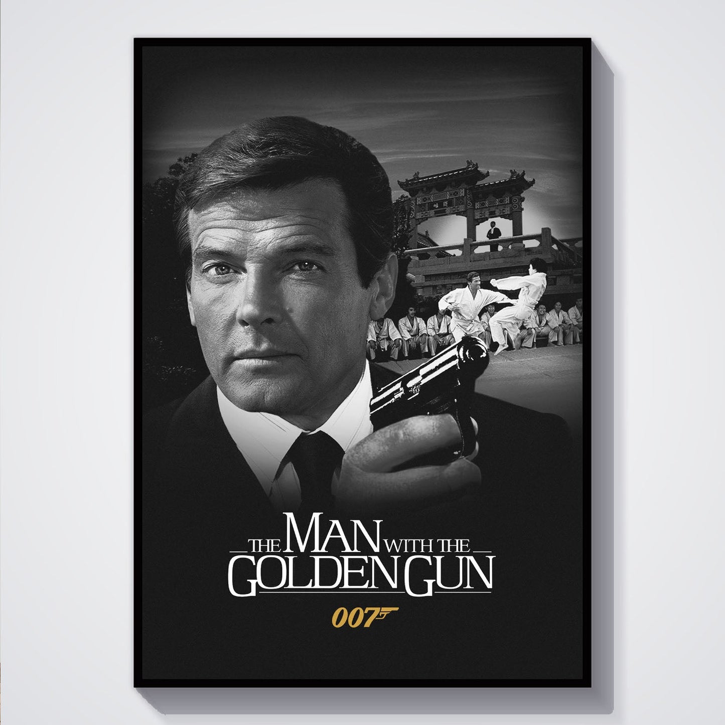 Flex Designs Poster The Man with the Golden Gun B&W 5 x 7" Home Goods - Movie 1974 Movie Poster
