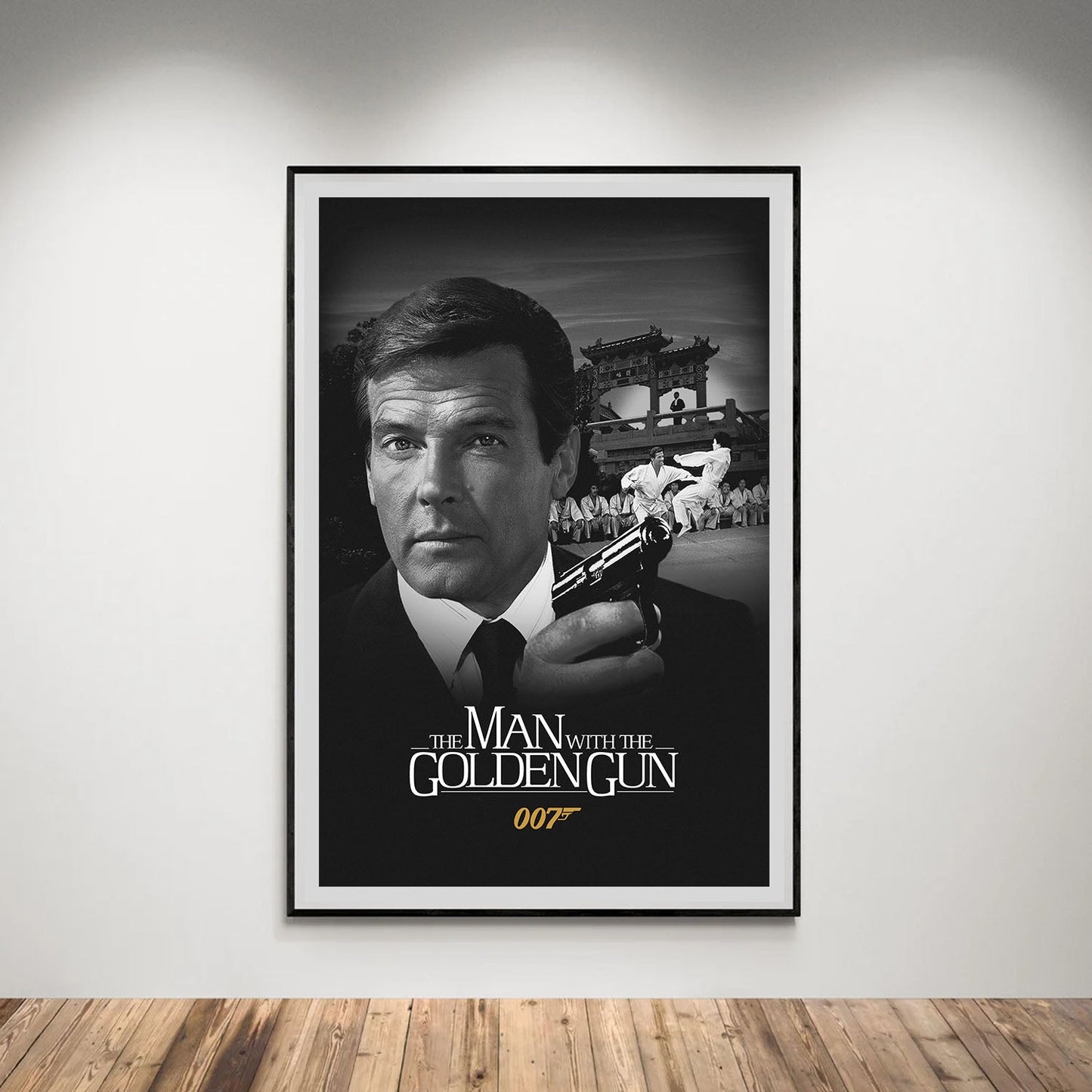 Flex Designs Poster The Man with the Golden Gun B&W 5 x 7" Home Goods - Movie 1974 Movie Poster