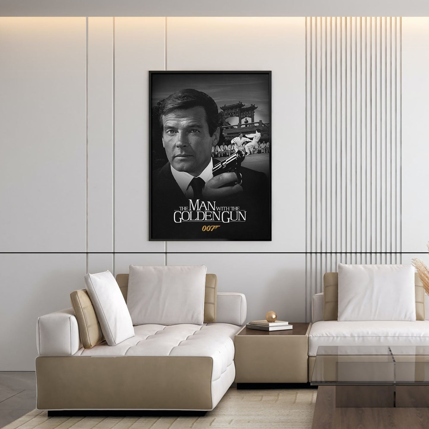Flex Designs Poster The Man with the Golden Gun B&W 5 x 7" Home Goods - Movie 1974 Movie Poster