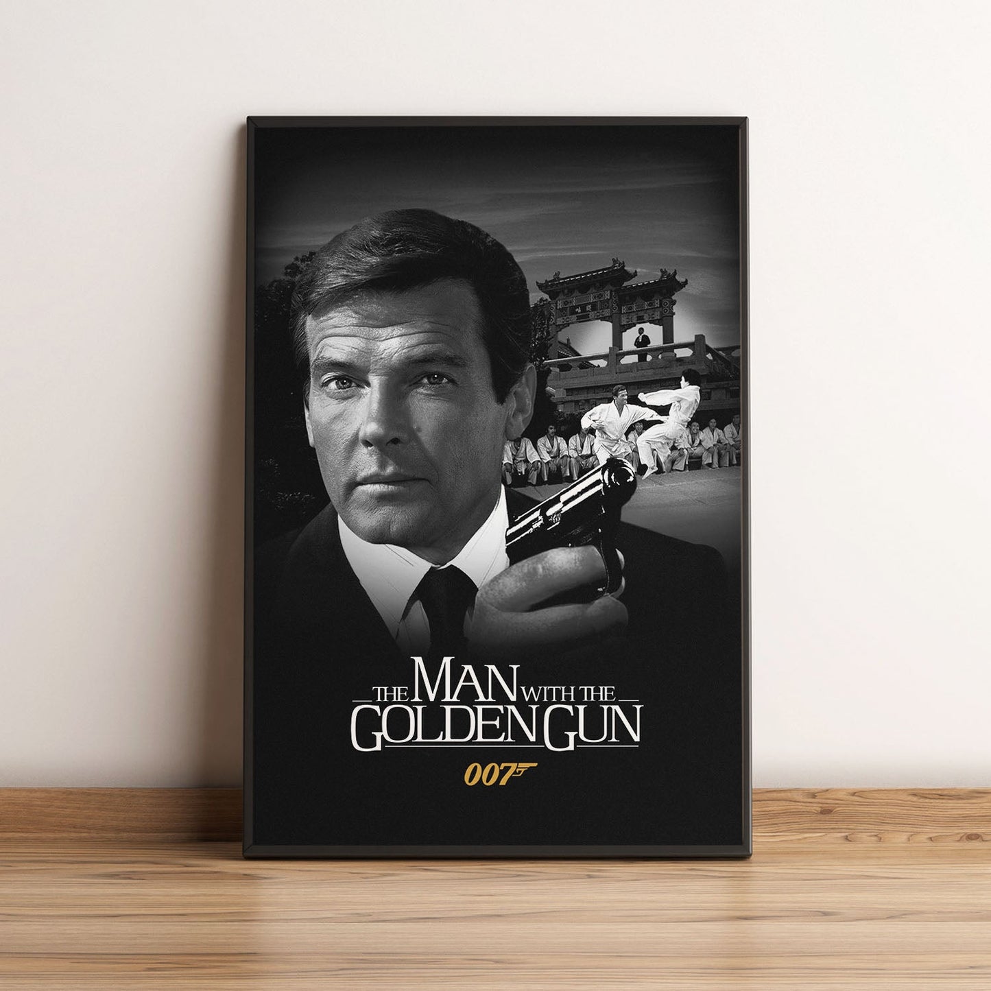 Flex Designs Poster The Man with the Golden Gun B&W 5 x 7" Home Goods - Movie 1974 Movie Poster