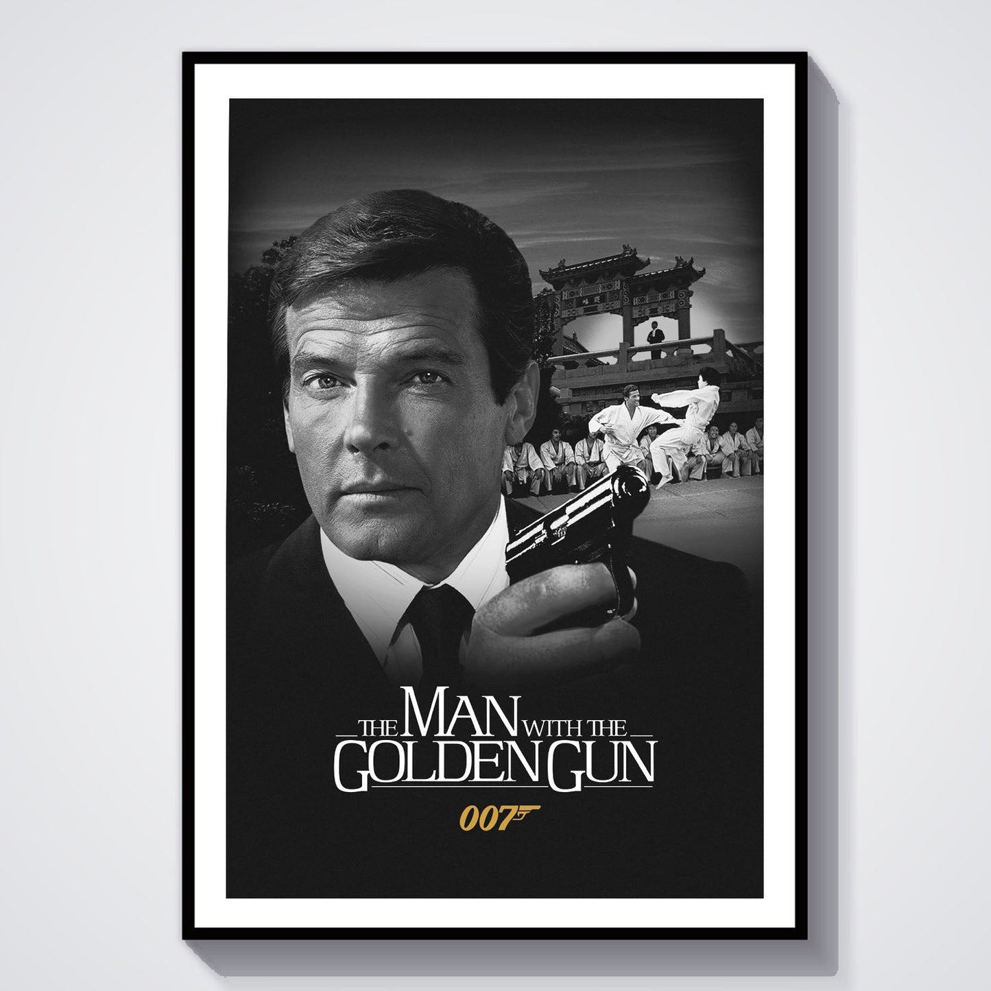 Flex Designs Poster The Man with the Golden Gun B&W 8 x 10" Home Goods - Movie 1974 Movie Poster