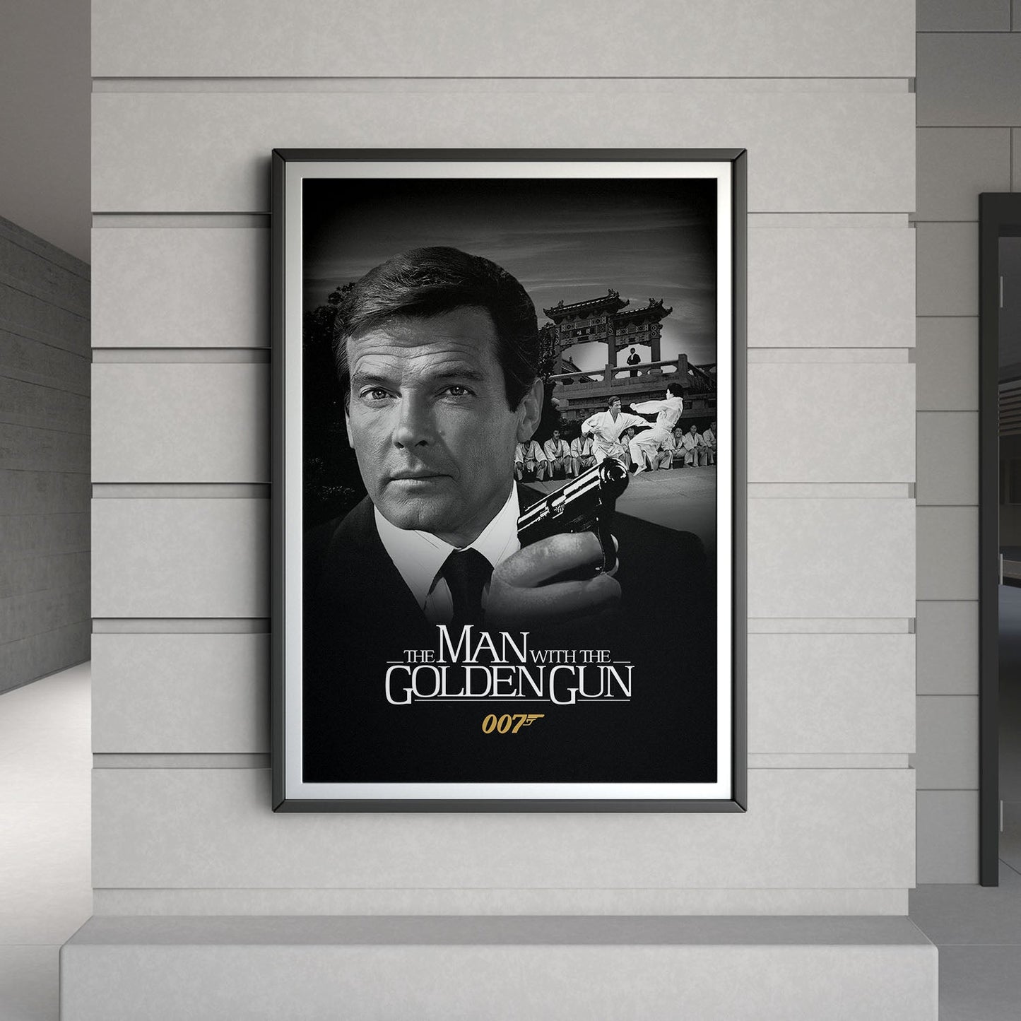 Flex Designs Poster The Man with the Golden Gun B&W 8 x 10" Home Goods - Movie 1974 Movie Poster