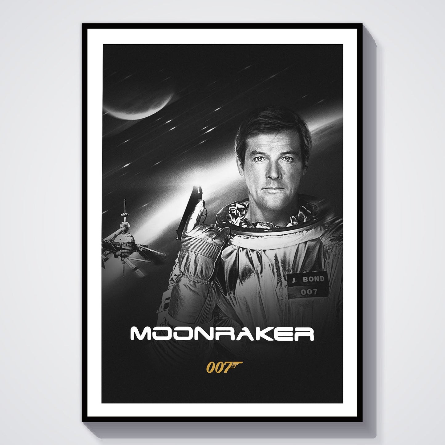 Flex Designs Poster Moonraker B&W 8 x 10" Home Goods - Movie 1979 Movie Poster