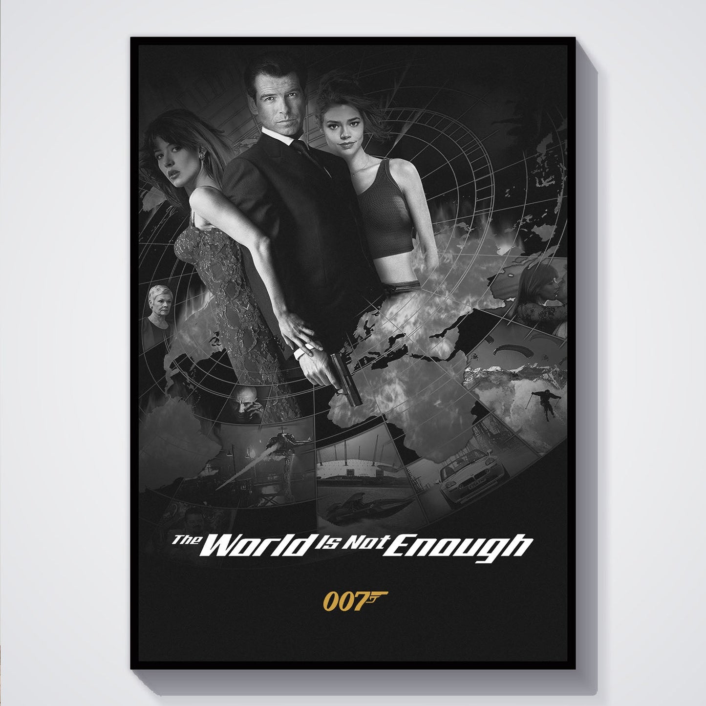 Flex Designs Poster The World Is Not Enough B&W 5 x 7" Home Goods - Movie 1999 Movie Poster