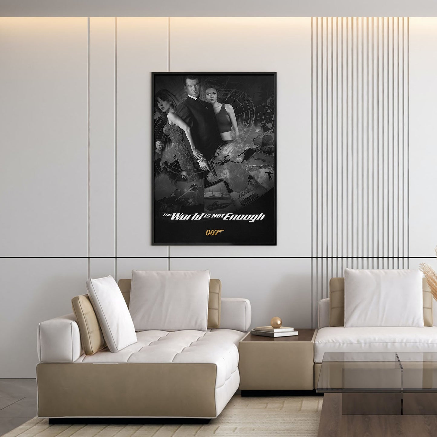 Flex Designs Poster The World Is Not Enough B&W 5 x 7" Home Goods - Movie 1999 Movie Poster