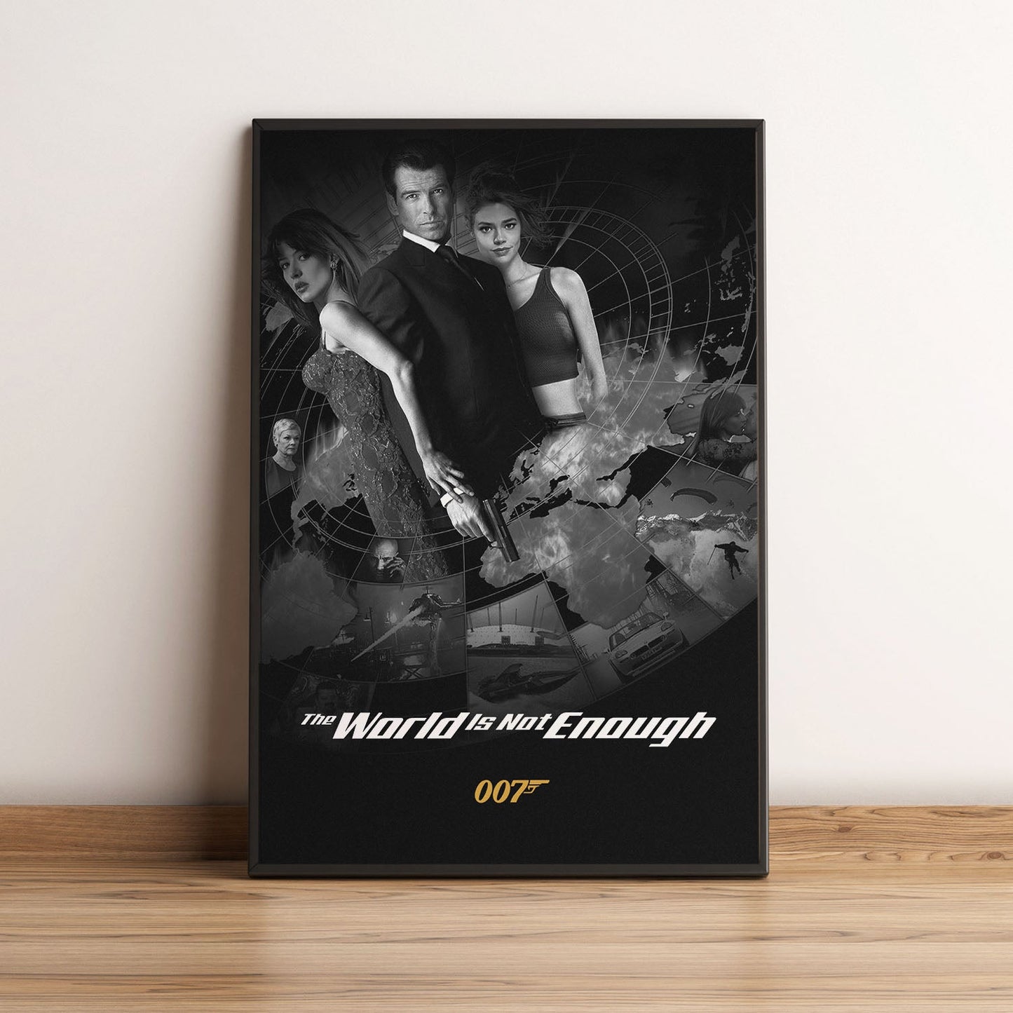 Flex Designs Poster The World Is Not Enough B&W 5 x 7" Home Goods - Movie 1999 Movie Poster