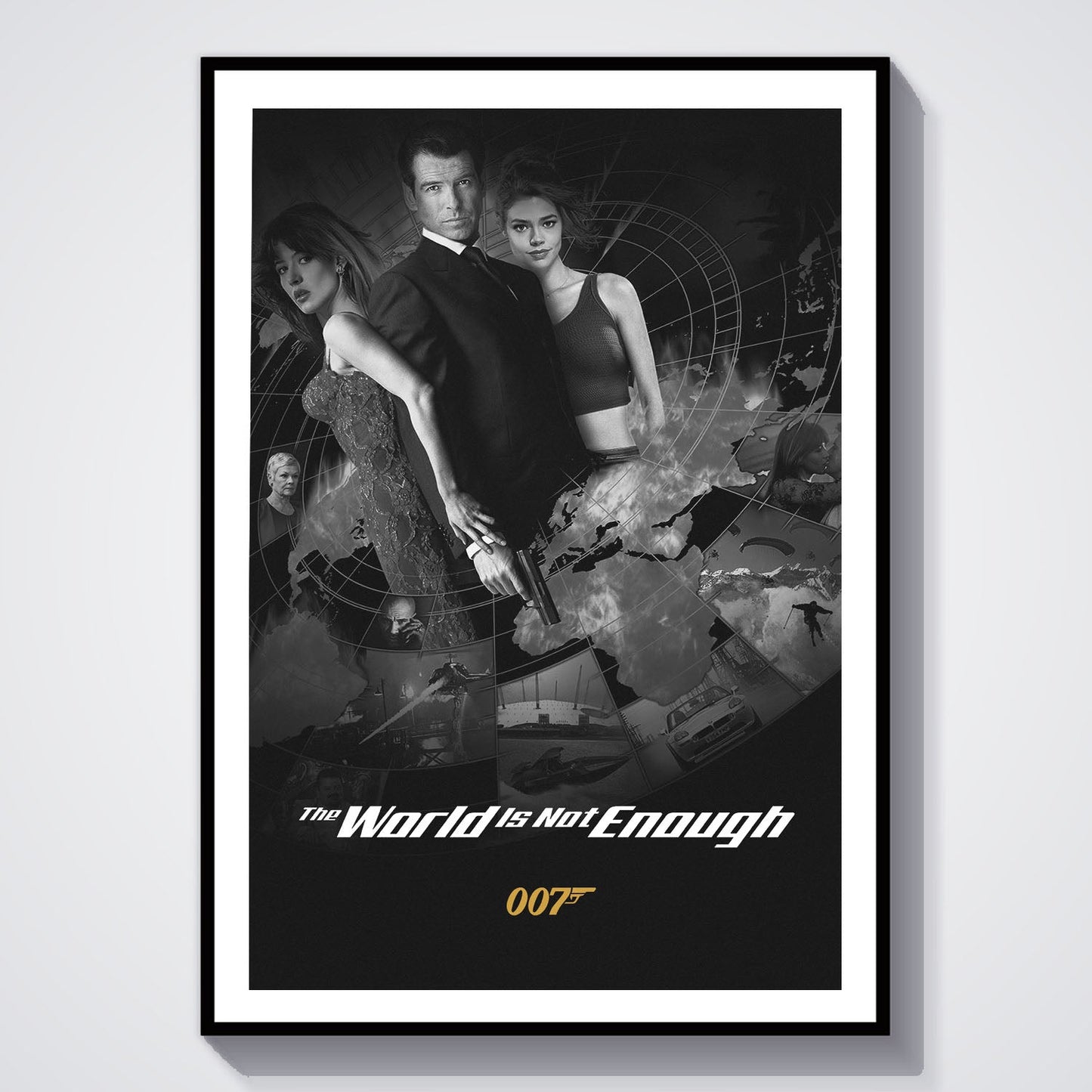 Flex Designs Poster The World Is Not Enough B&W 8 x 10" Home Goods - Movie 1999 Movie Poster